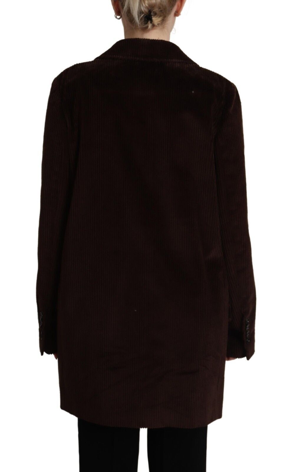 Dolce & Gabbana Bordeaux Corduroy Cotton Blazer Plus Size Jacket-3