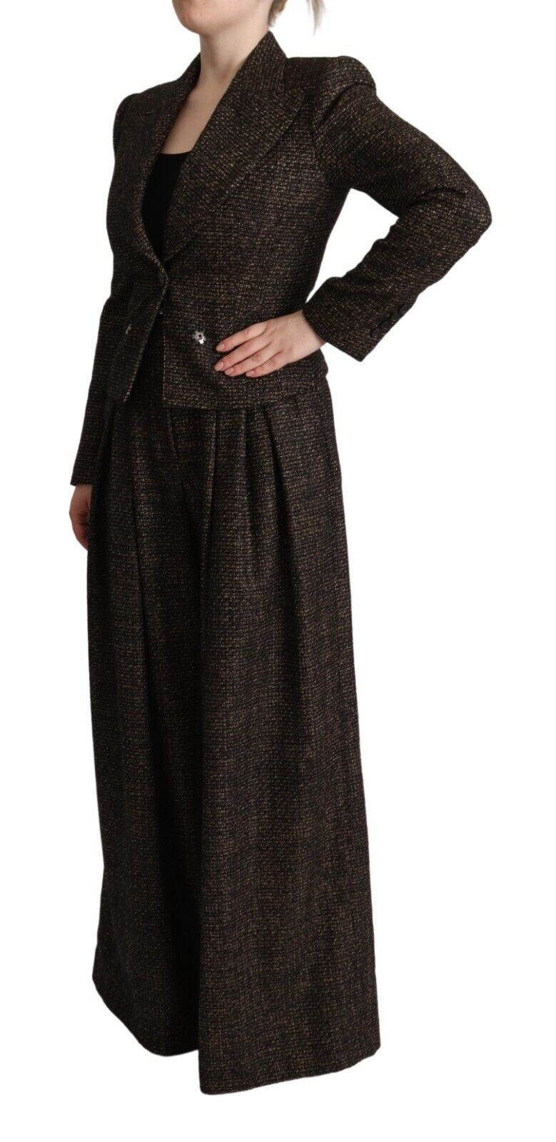 Dolce & Gabbana Dunkelbraun Wolle einreihig 2 Pc Jacke Hose-2