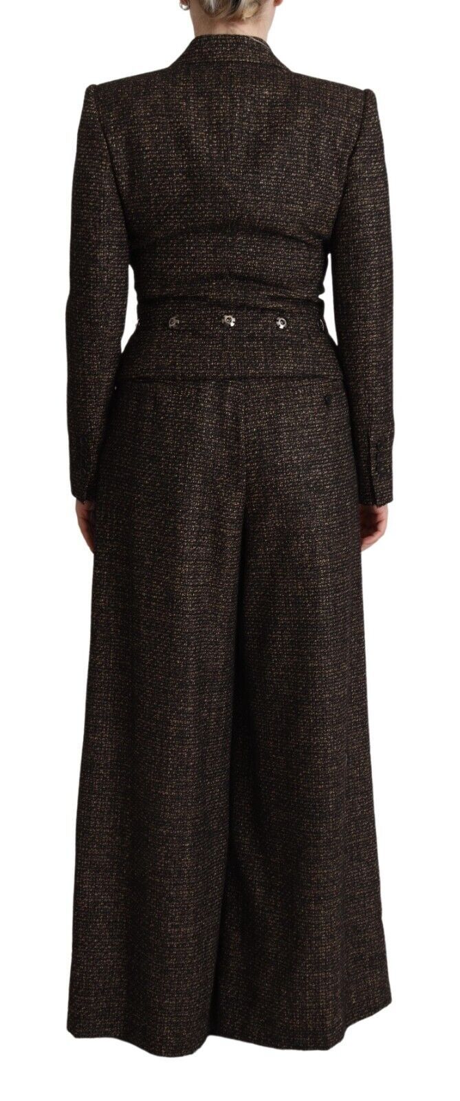 Dolce & Gabbana Dunkelbraun Wolle einreihig 2 Pc Jacke Hose-3