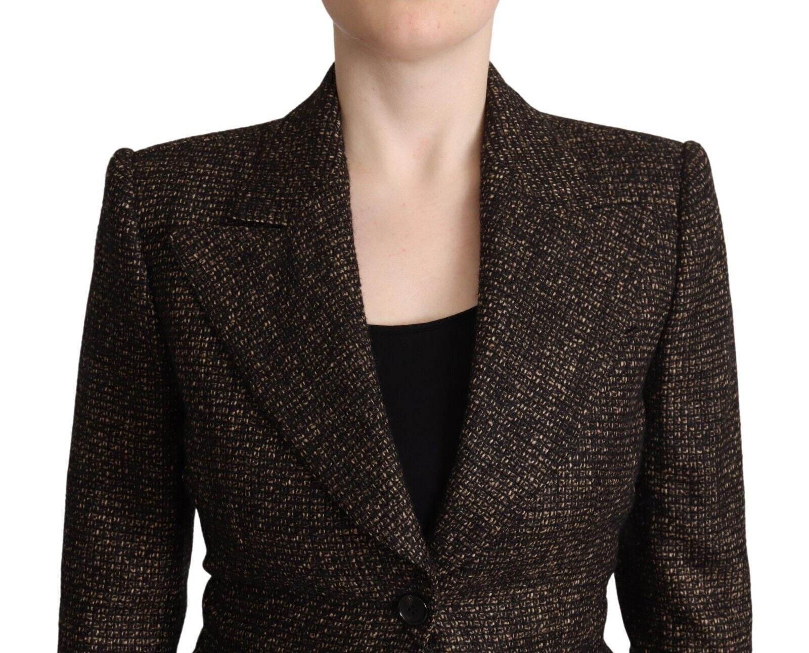 Dolce & Gabbana Dunkelbraun Wolle einreihig 2 Pc Jacke Hose-4