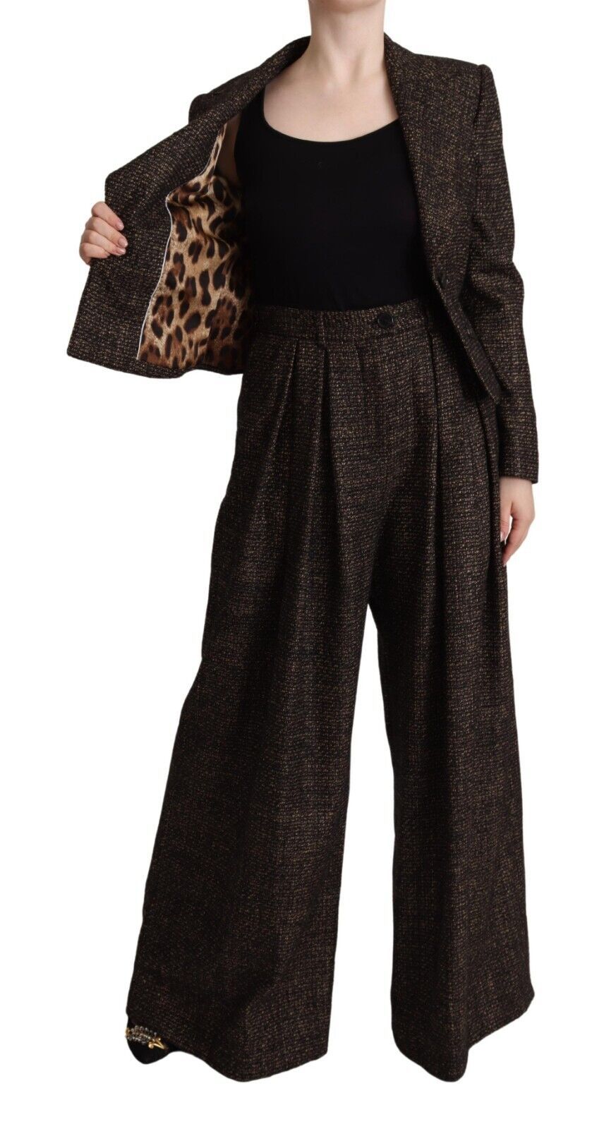Dolce & Gabbana Dunkelbraun Wolle einreihig 2 Pc Jacke Hose-5