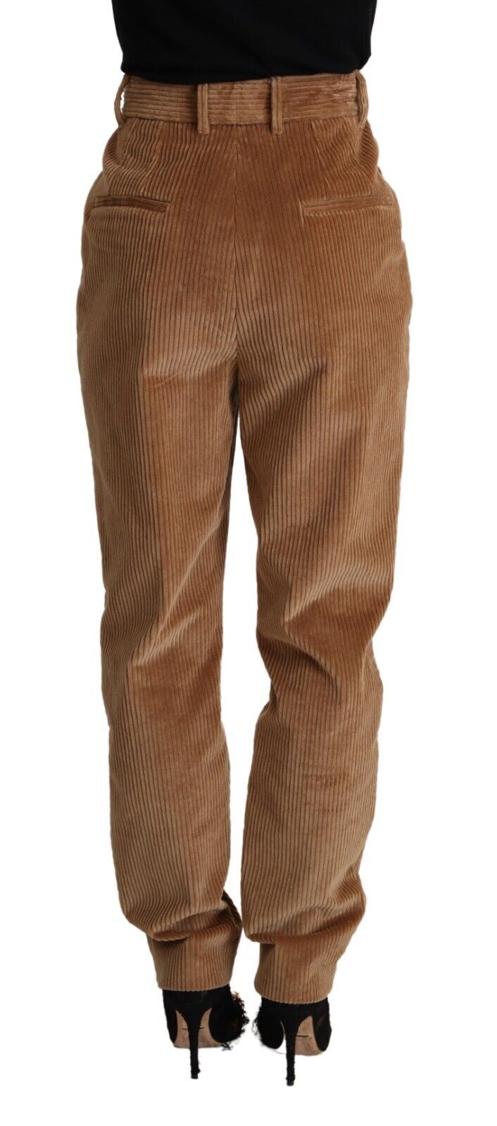 Dolce & Gabbana Brown Cotton Corduroy High-Waisted Skinny Pants-3