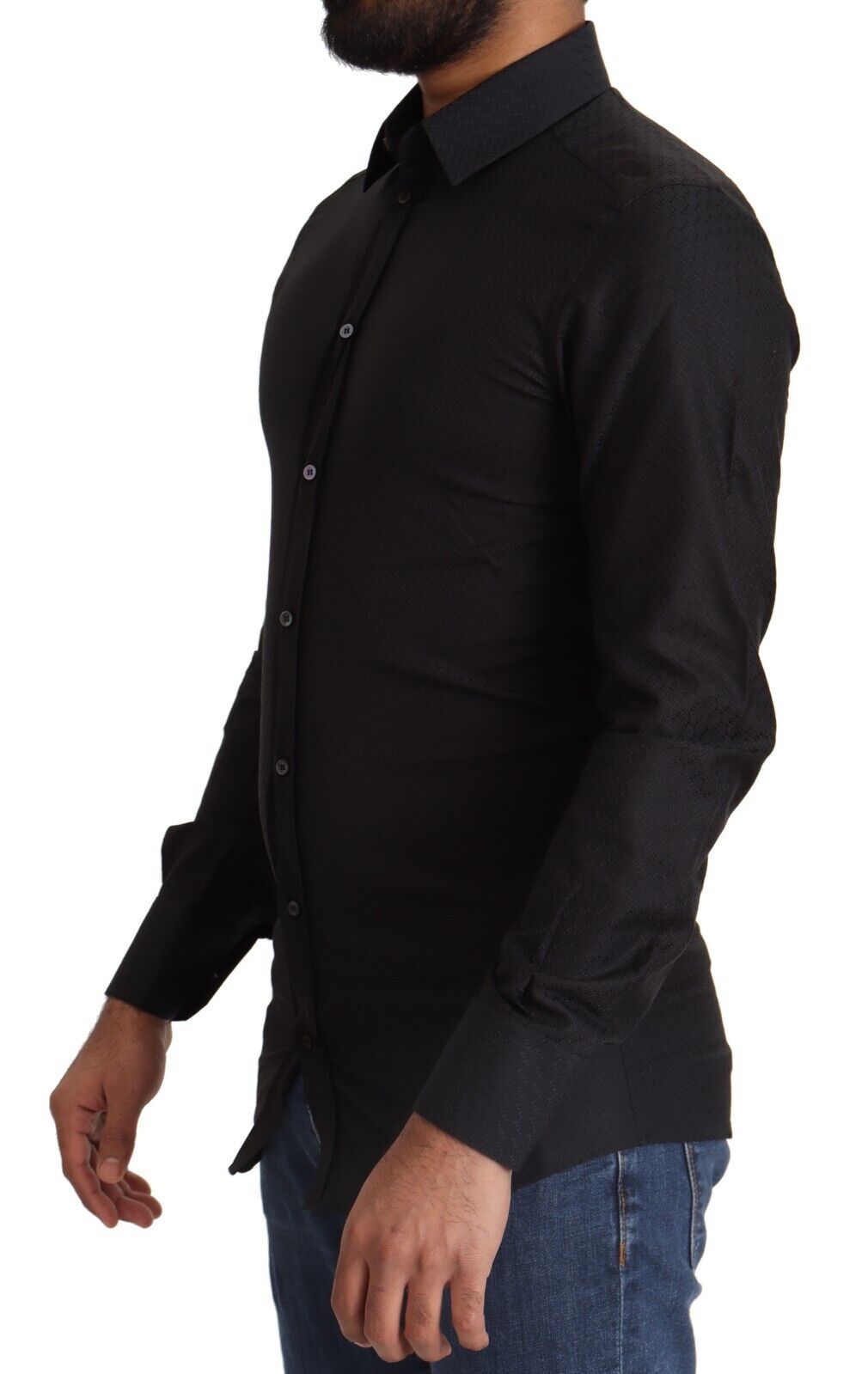 Dolce & Gabbana Schwarzes GOLD Baumwollhemd Formales Hemd-2