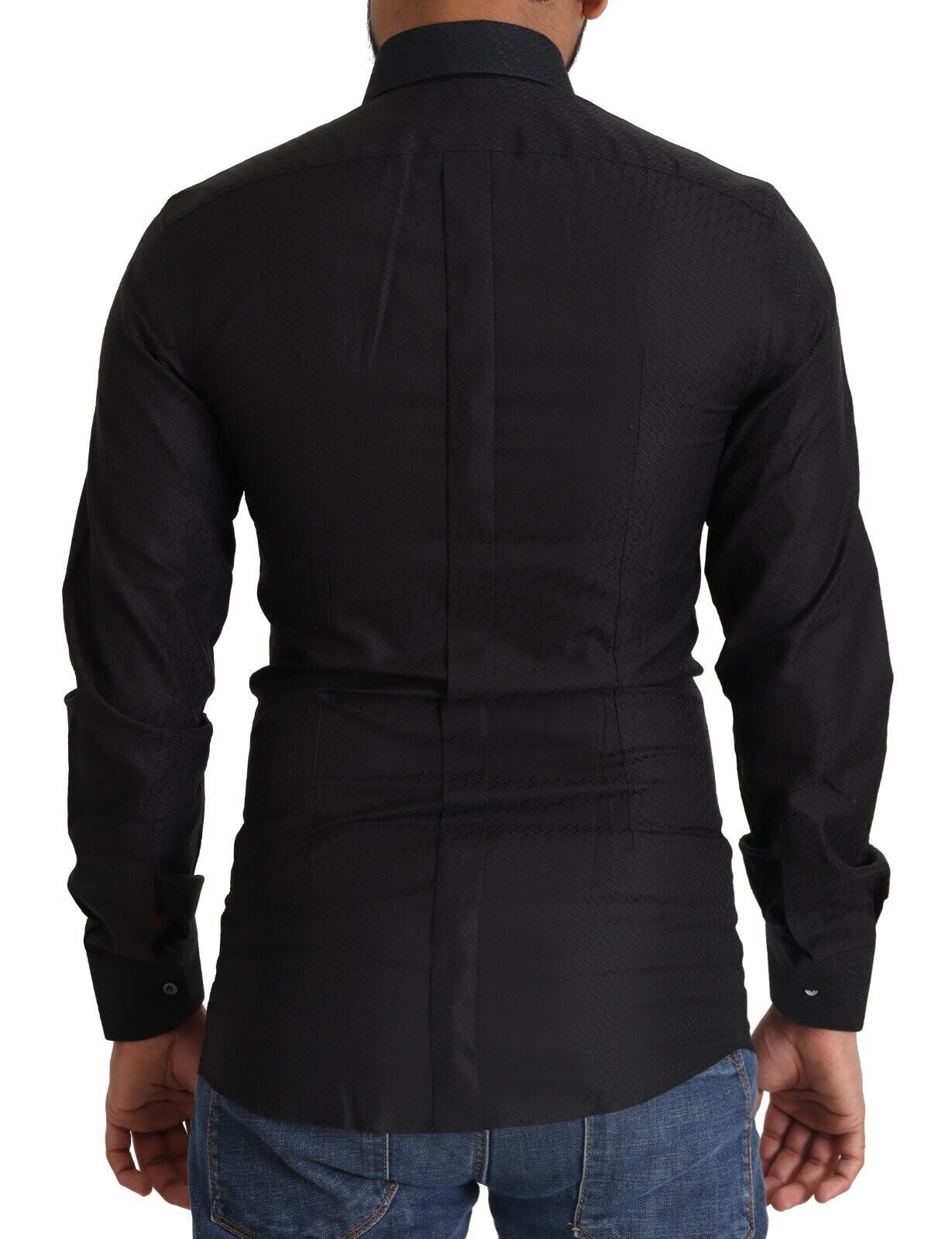 Dolce & Gabbana Schwarzes GOLD Baumwollhemd Formales Hemd-3