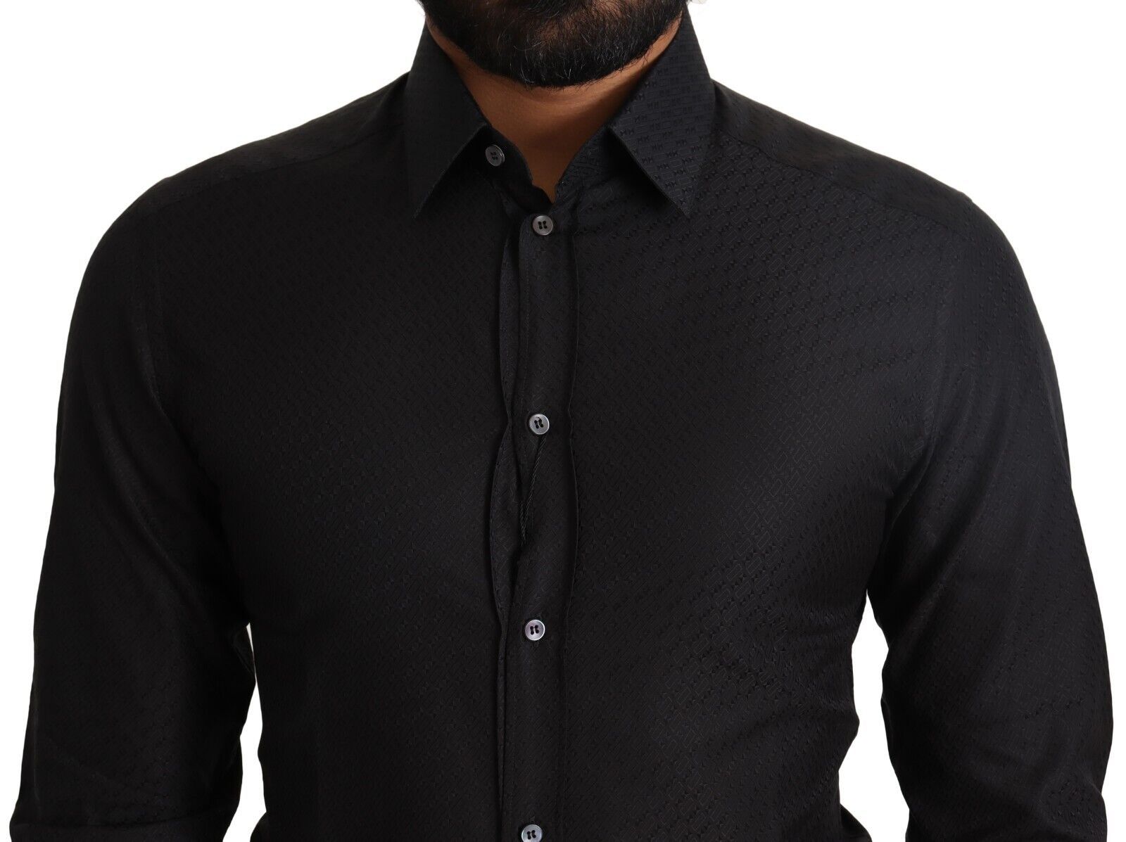 Dolce & Gabbana Schwarzes GOLD Baumwollhemd Formales Hemd-4