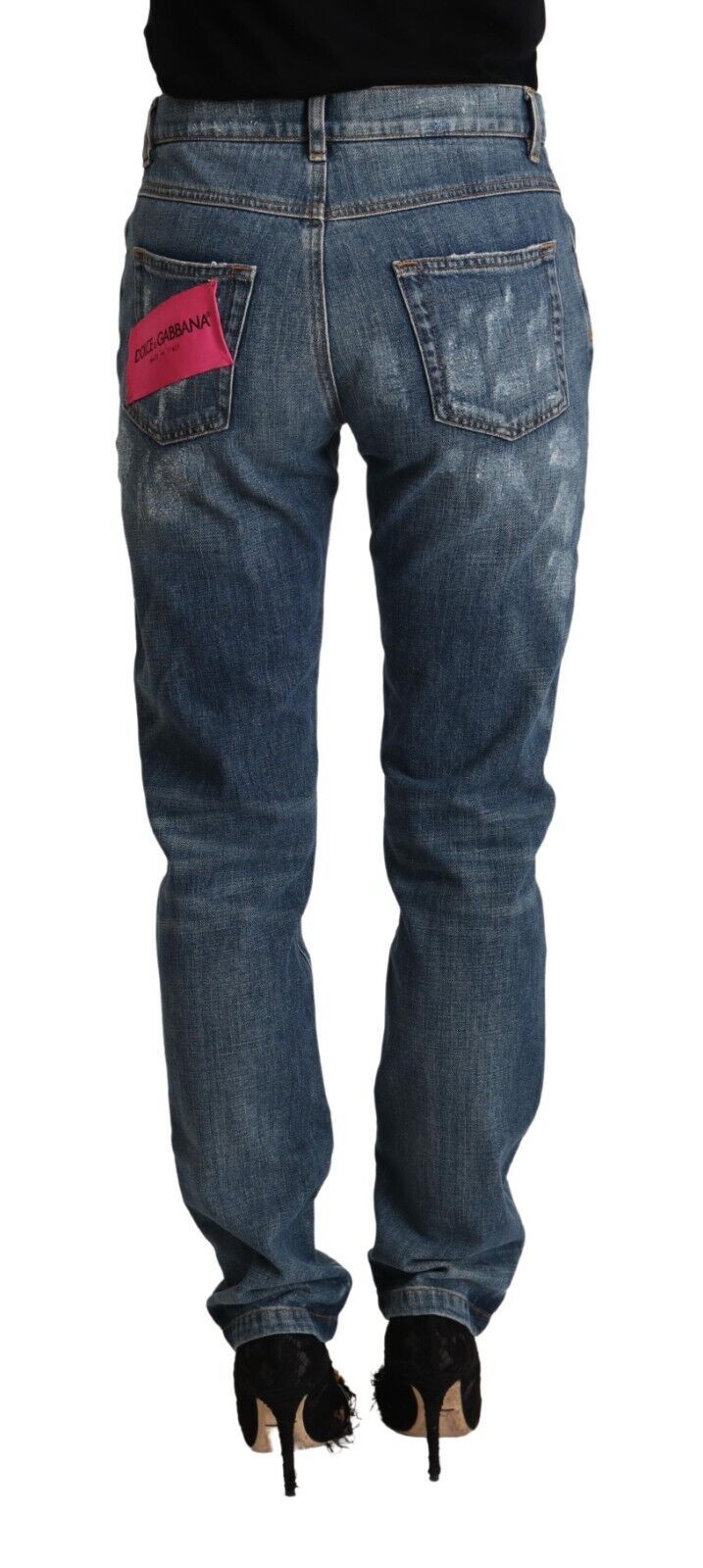 Dolce & Gabbana Blaue Distressed Denim BOYFRIEND Skinny-Jeans-3