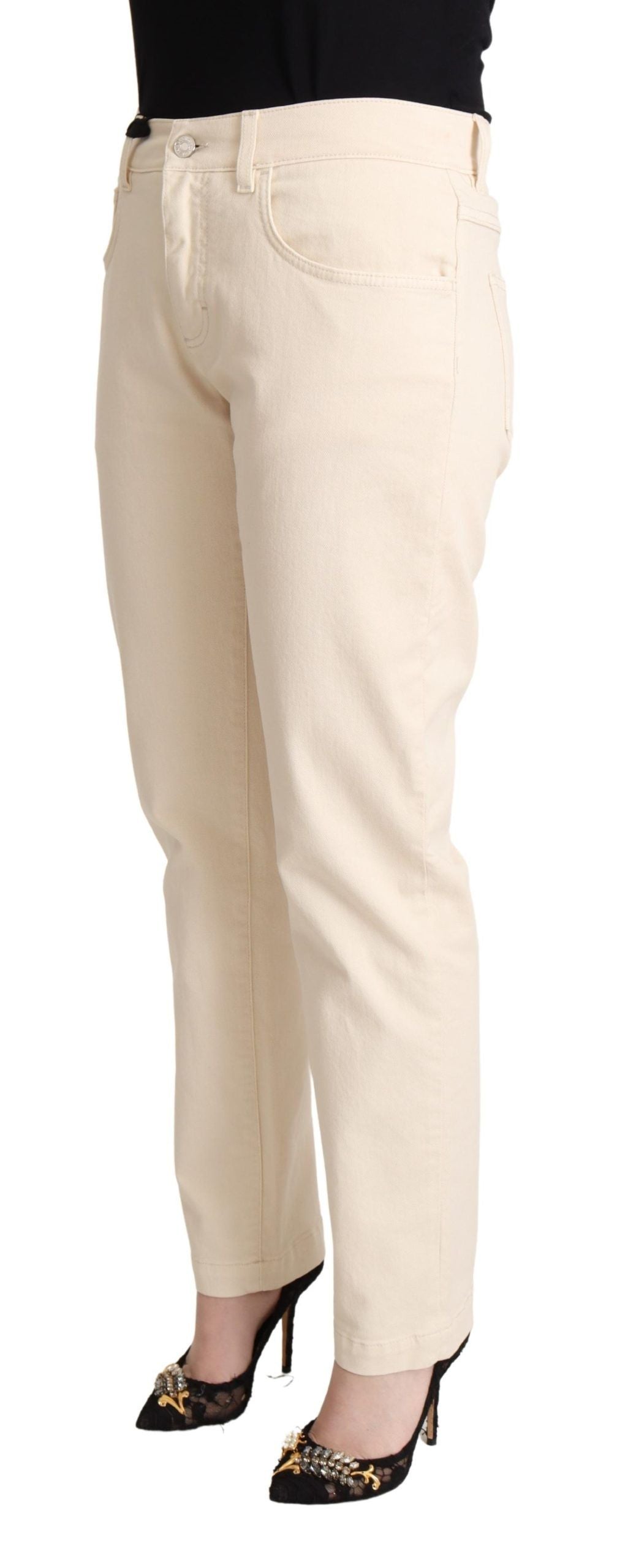 Dolce & Gabbana White Cotton Skinny Denim Women's Jeans Trousers-2