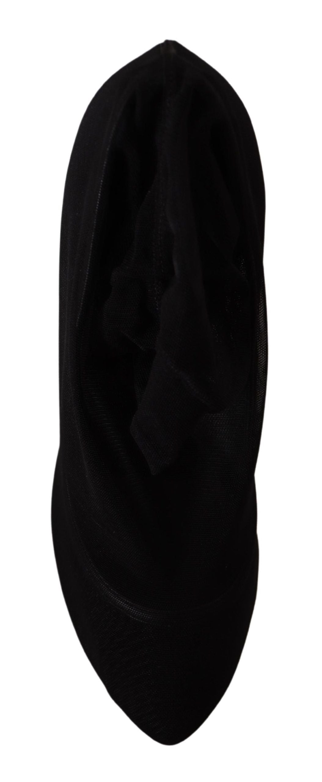 Dolce & Gabbana Black Tulle Stretch Boots Pumps Shoes-6