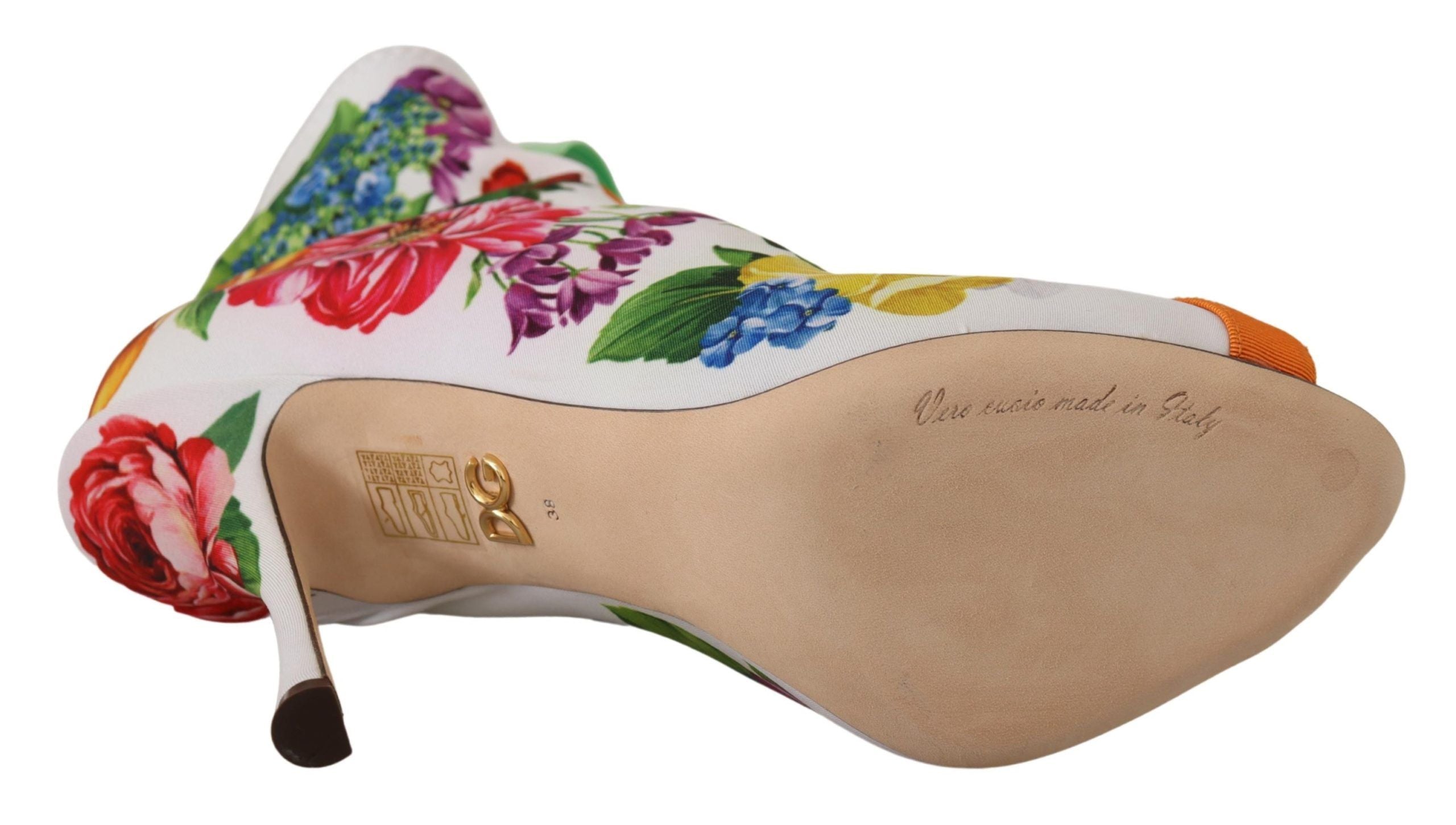 Dolce & Gabbana White Jersey Stretch Boots Open Toe Heels Shoes-3