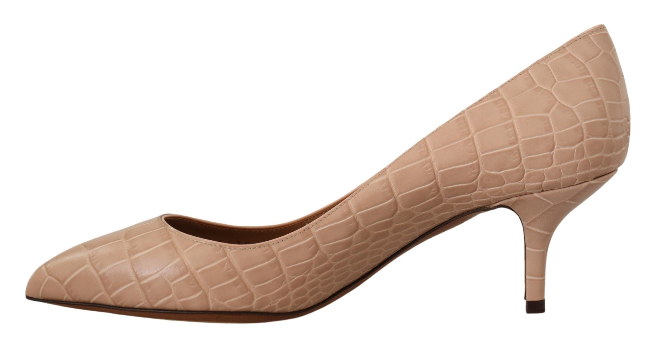 Dolce & Gabbana Beige Leather Lace-Up Heels Pumps Shoes-4