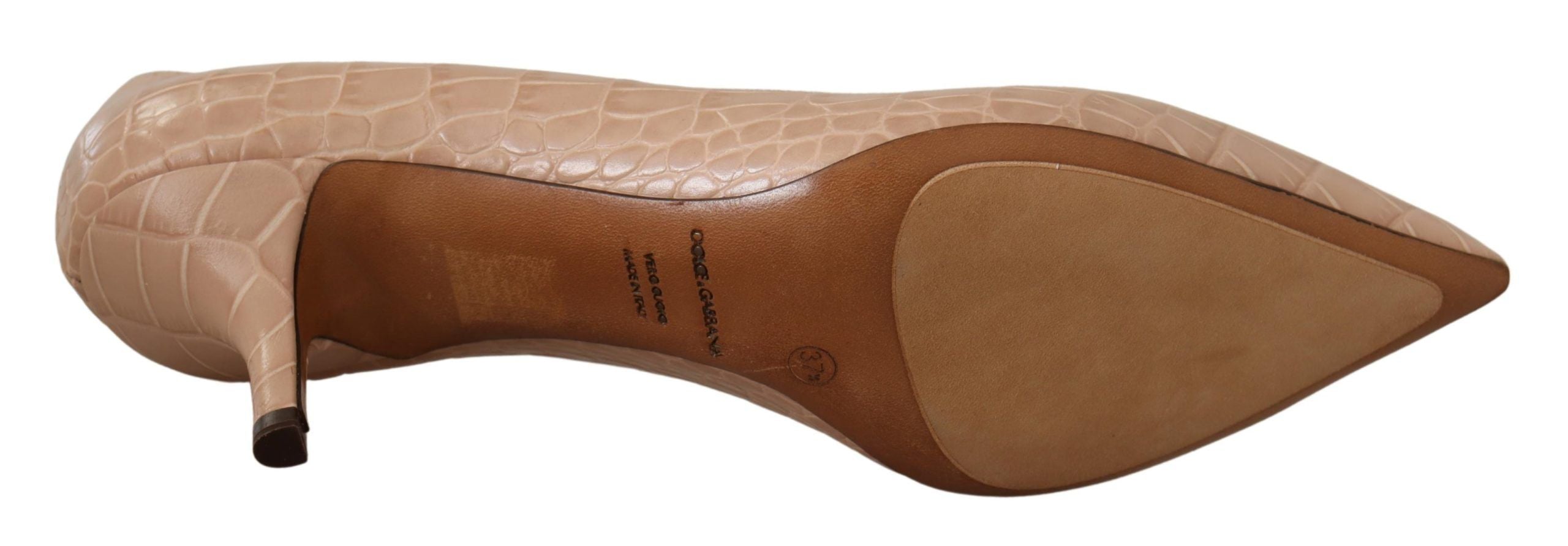 Dolce & Gabbana Beige Leather Lace-Up Heels Pumps Shoes-5