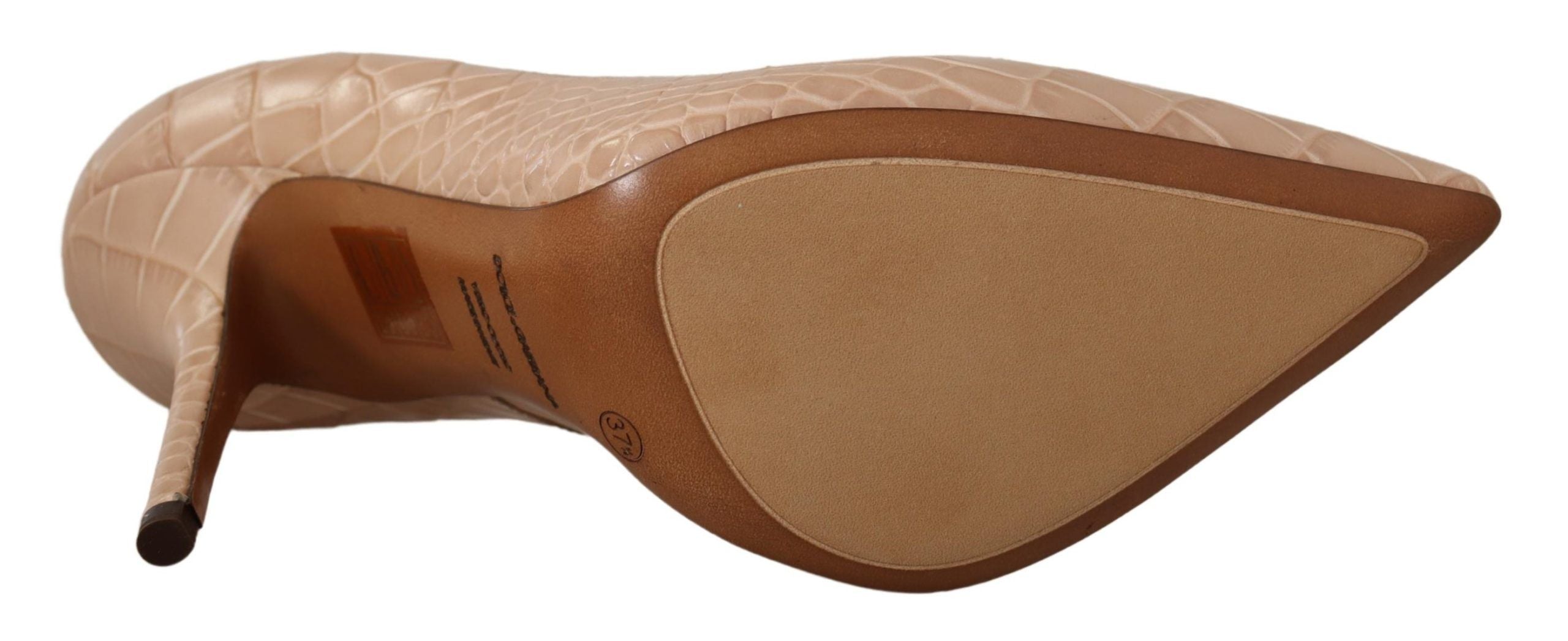 Dolce & Gabbana Beige Leather Bellucci Heels Pumps Shoes-3