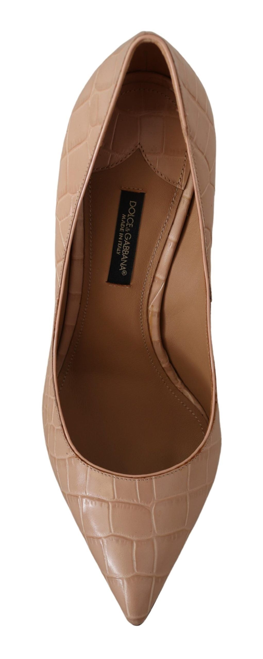 Dolce & Gabbana Beige Leather Bellucci Heels Pumps Shoes-4