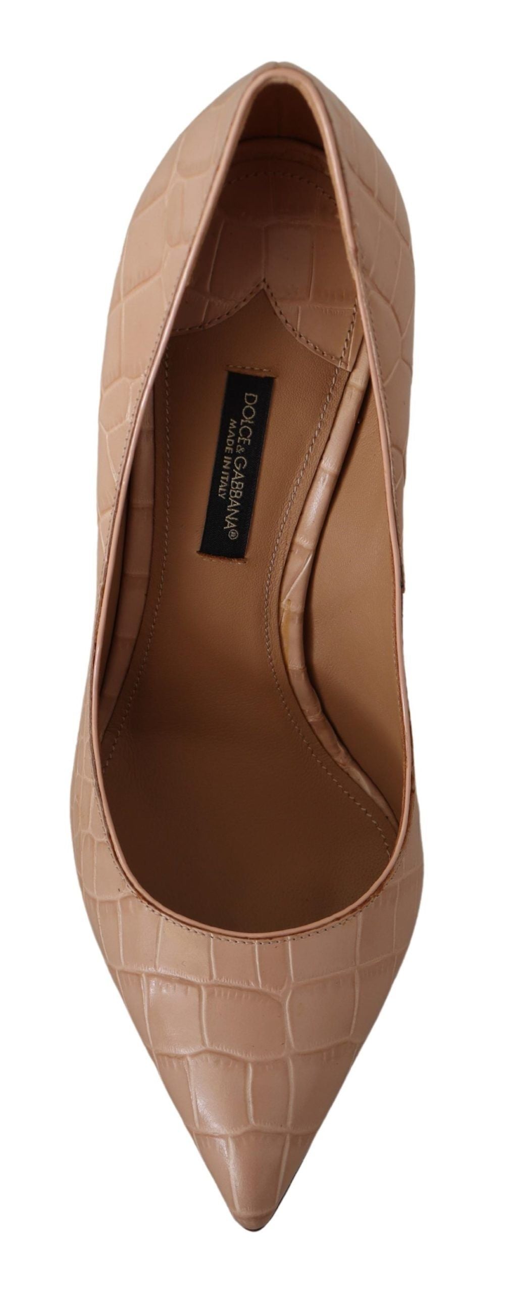 Dolce & Gabbana Beige Leather Bellucci Heels Pumps Shoes-5