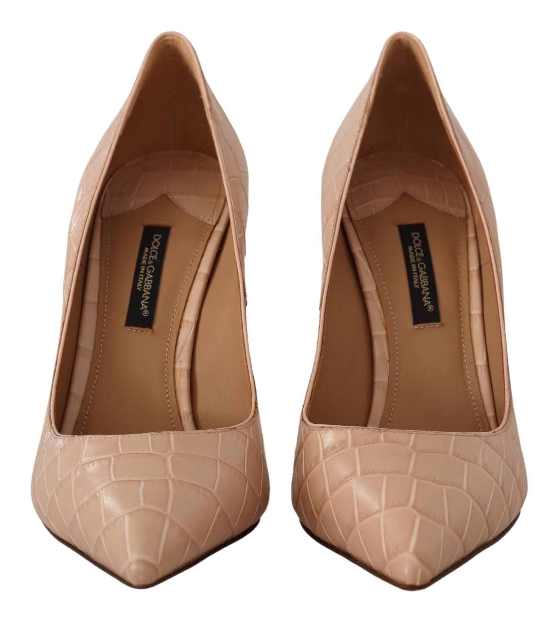 Dolce & Gabbana Beige Leather Bellucci Heels Pumps Shoes-7