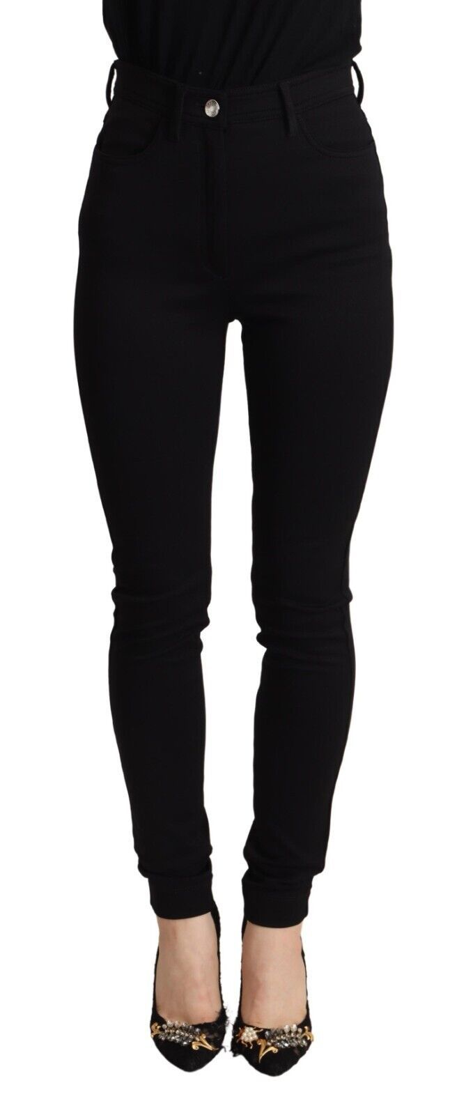 Dolce & Gabbana Black High Waist Skinny Slim Fit Trousers