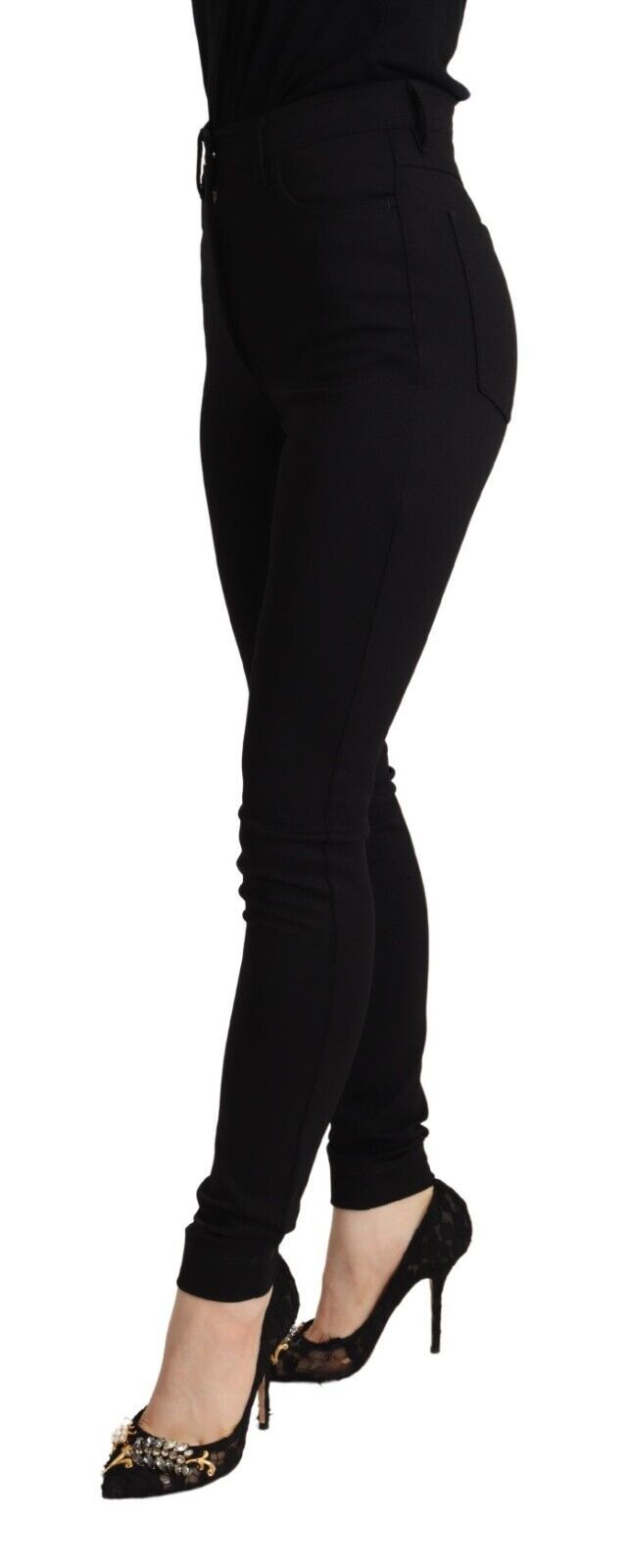 Dolce & Gabbana Black High Waist Skinny Slim Fit Trousers-2