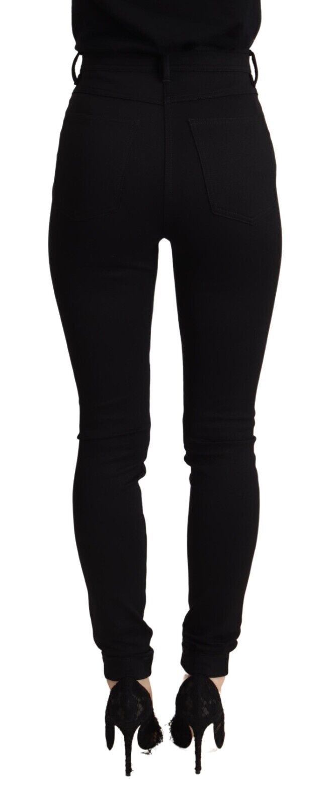 Dolce & Gabbana Black High Waist Skinny Slim Fit Trousers-3
