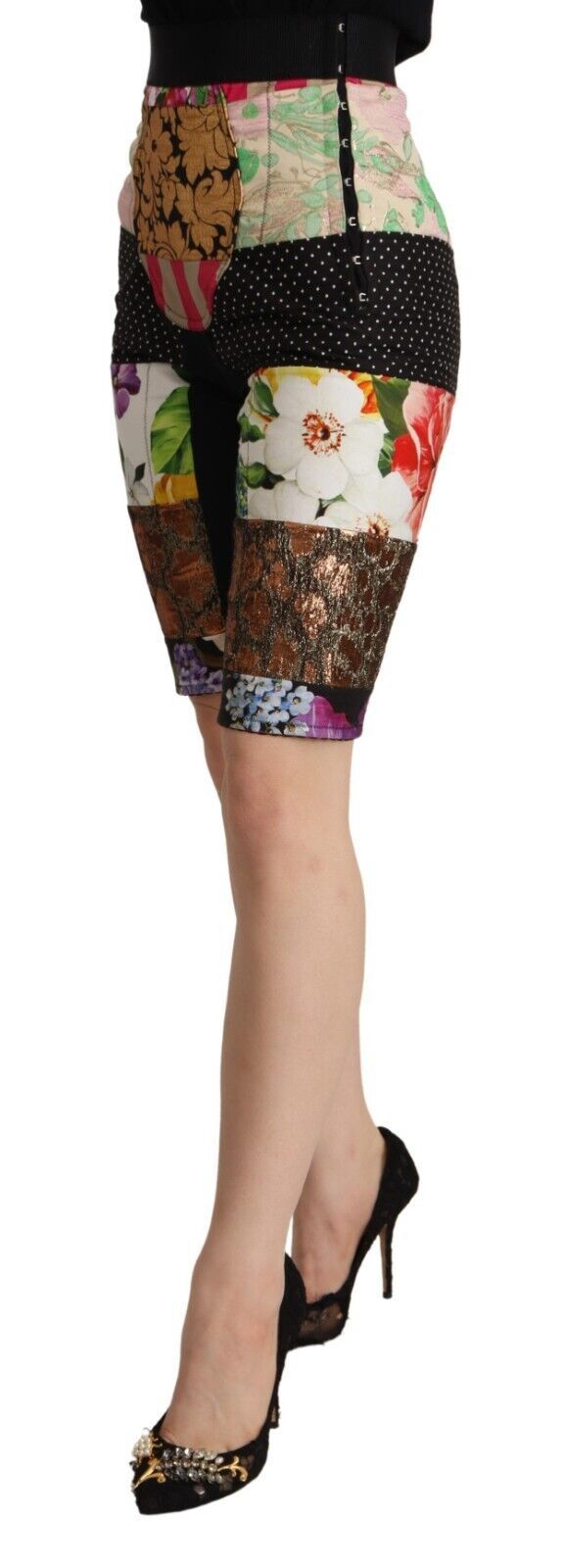 Dolce & Gabbana Multicolor Patchwork High-Waisted Cropped Pants-2