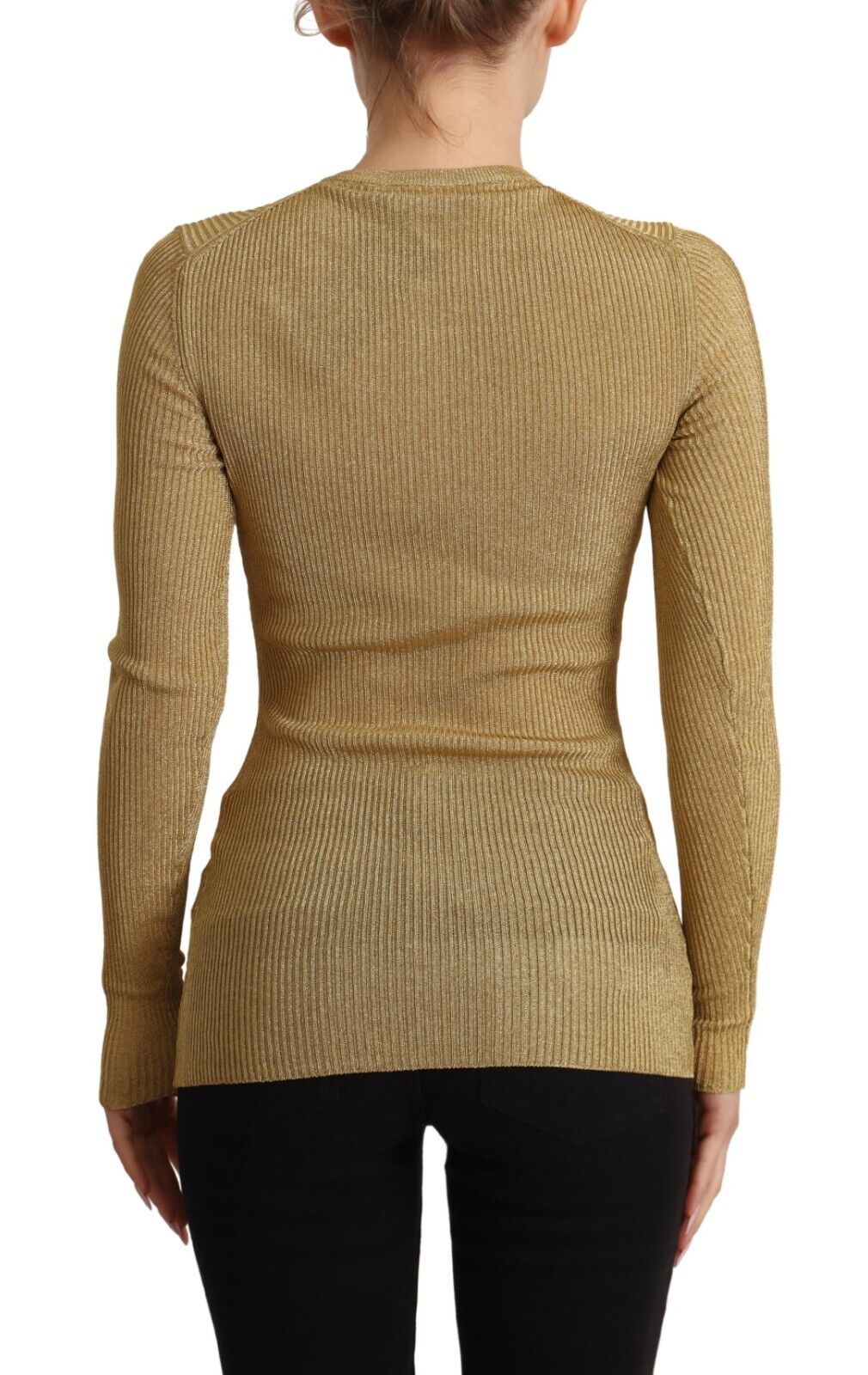 Dolce & Gabbana gold-colored cardigan with viscose blend and buttons-3