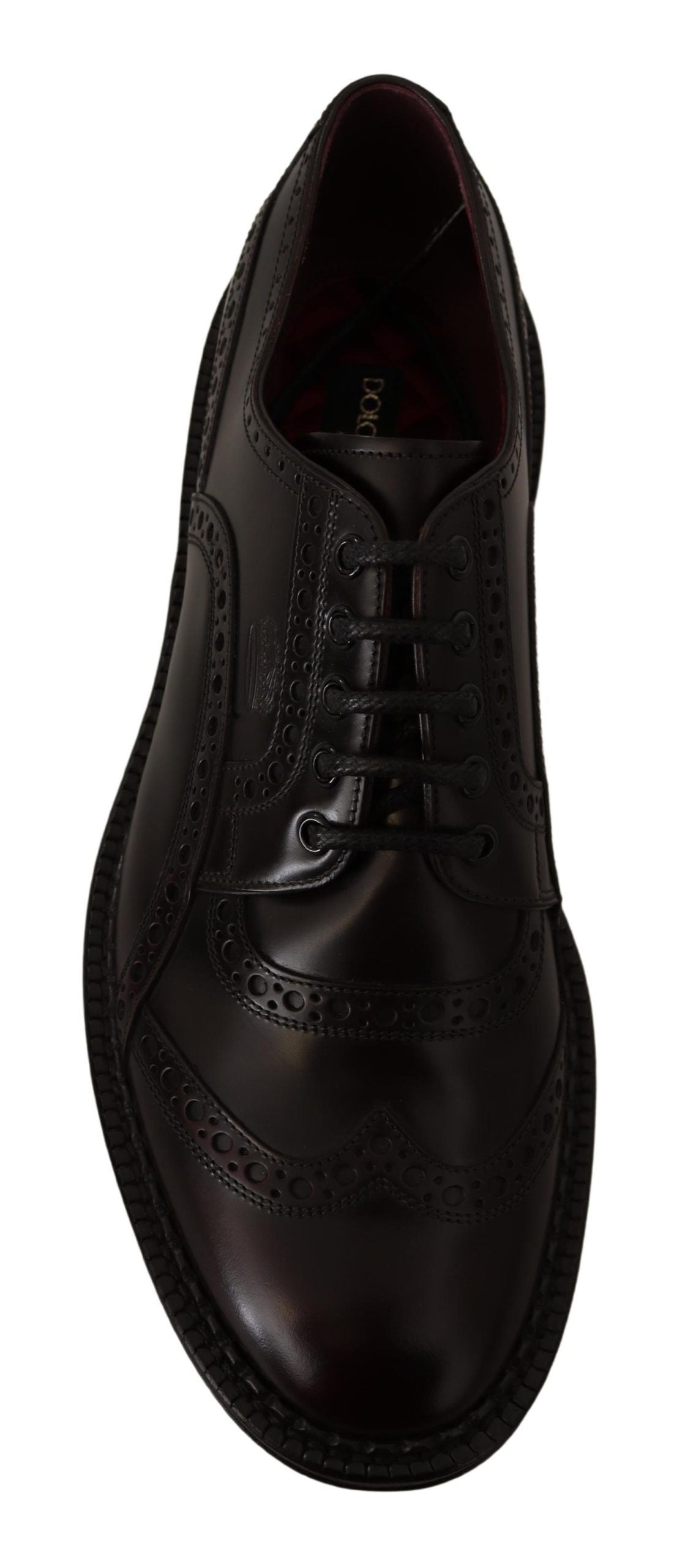 Dolce & Gabbana Purple Leather Oxford Wingtip Formal Shoes-6