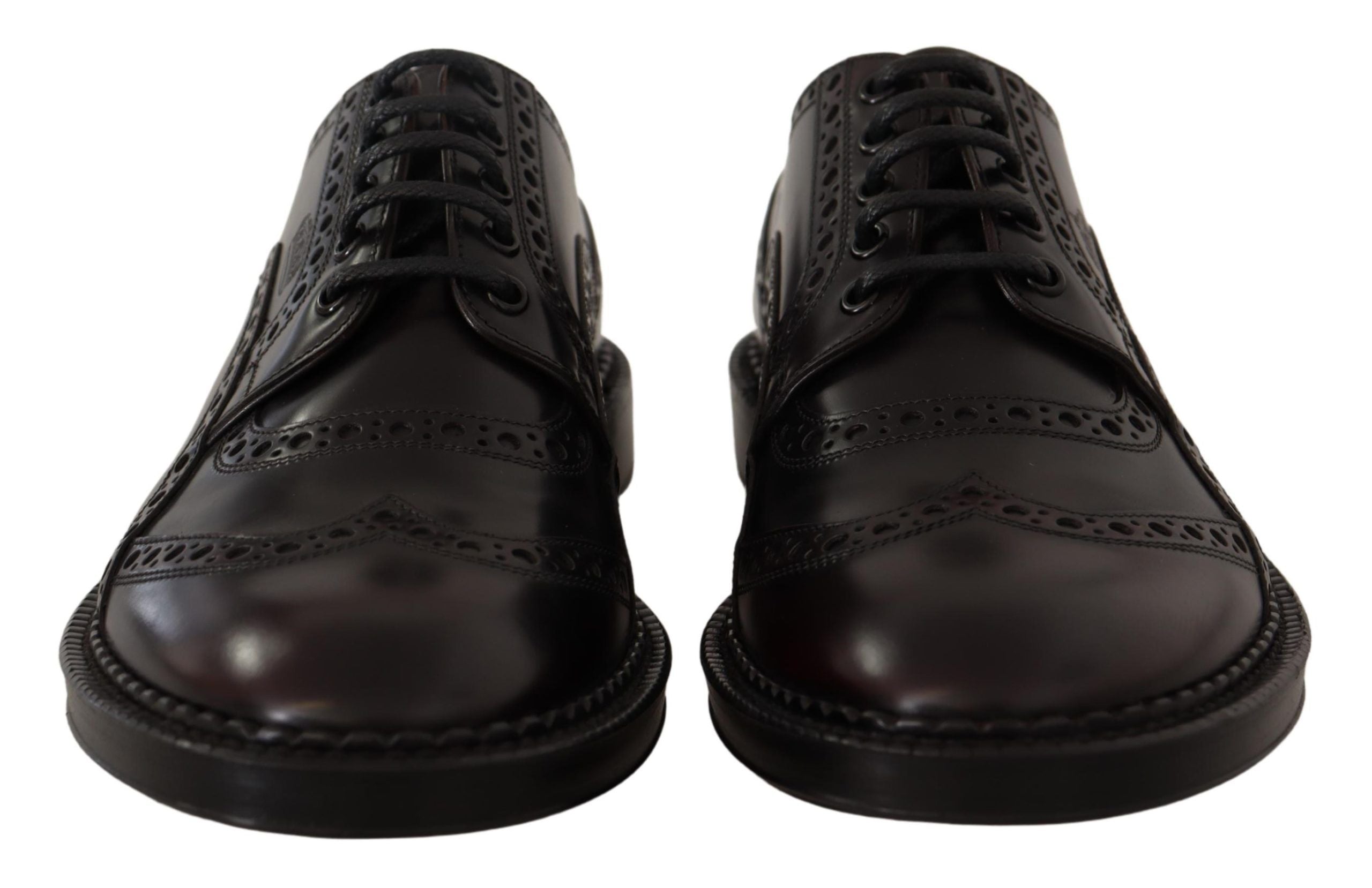 Dolce & Gabbana Purple Leather Oxford Wingtip Formal Shoes-7