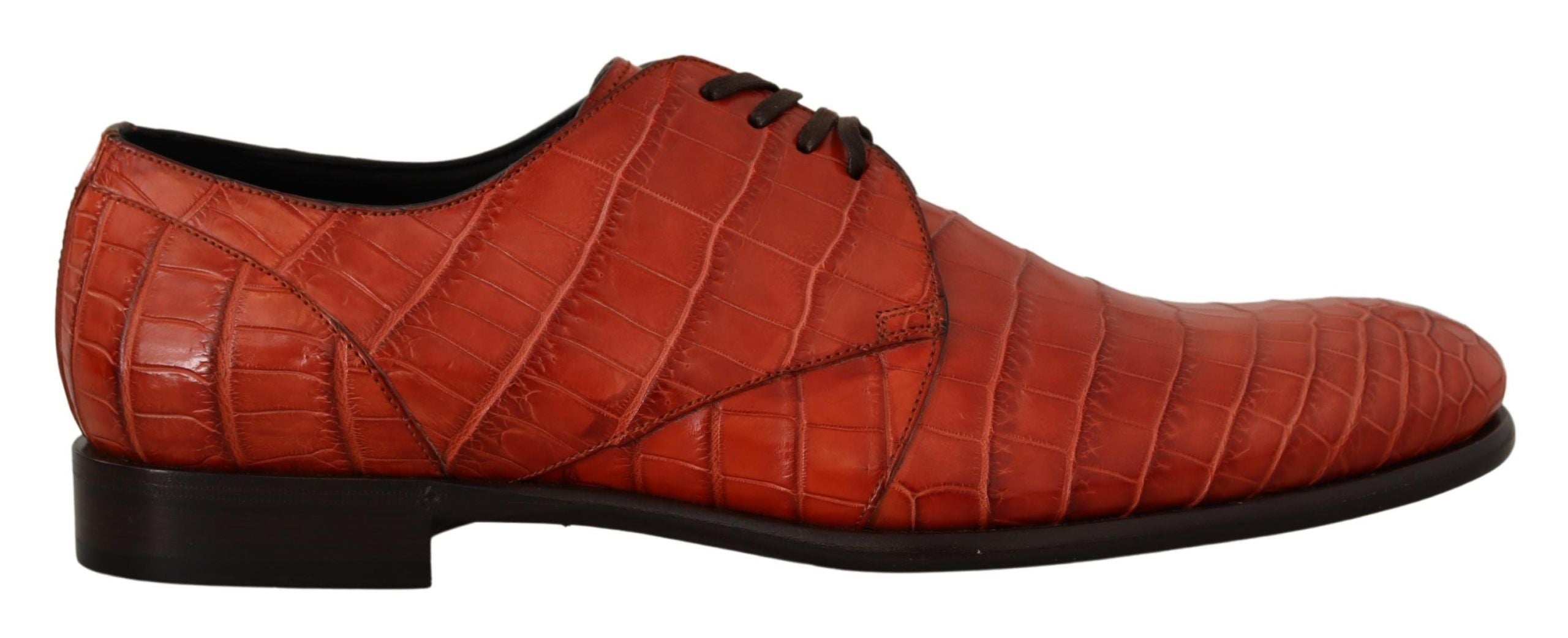 Dolce & Gabbana orange derby shoes in exotic leather