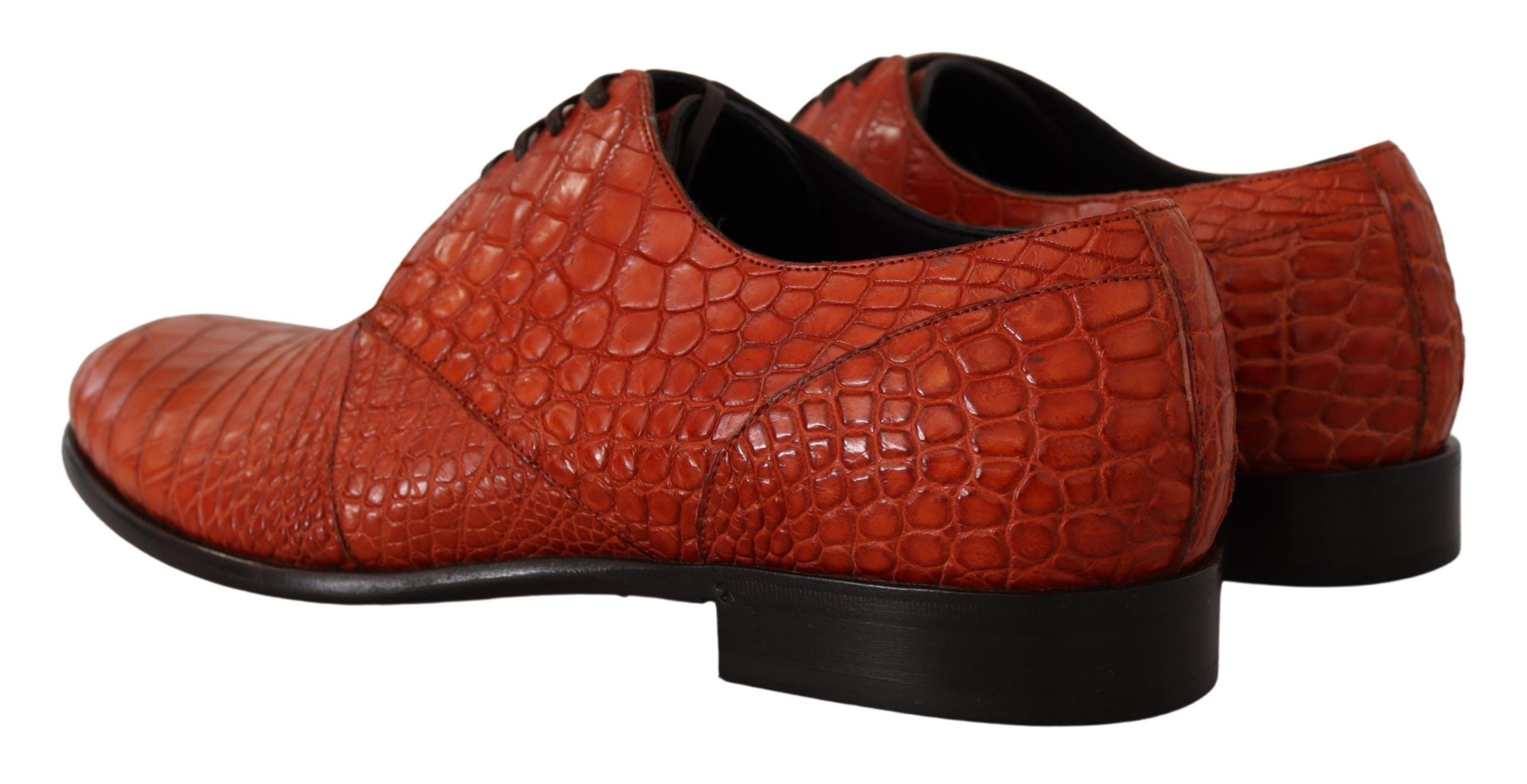 Dolce & Gabbana orange derby shoes in exotic leather-3