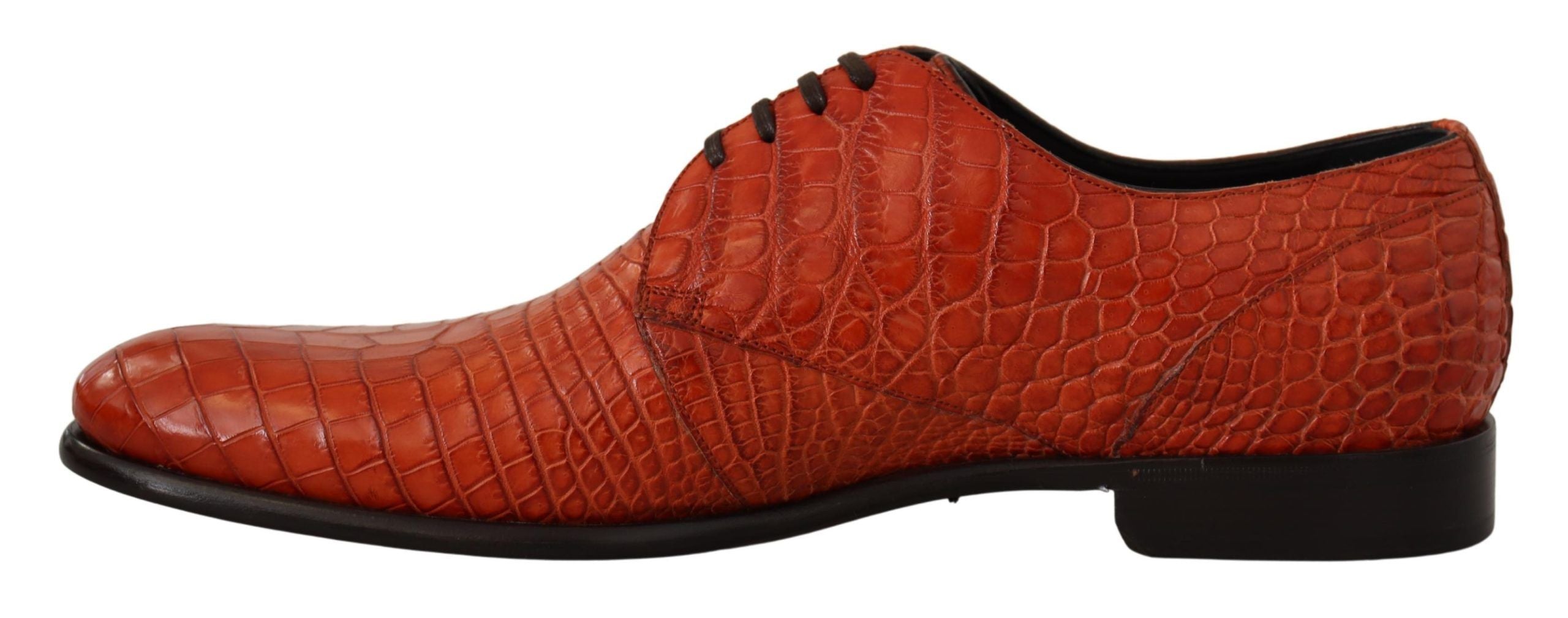 Dolce & Gabbana orange derby shoes in exotic leather-4