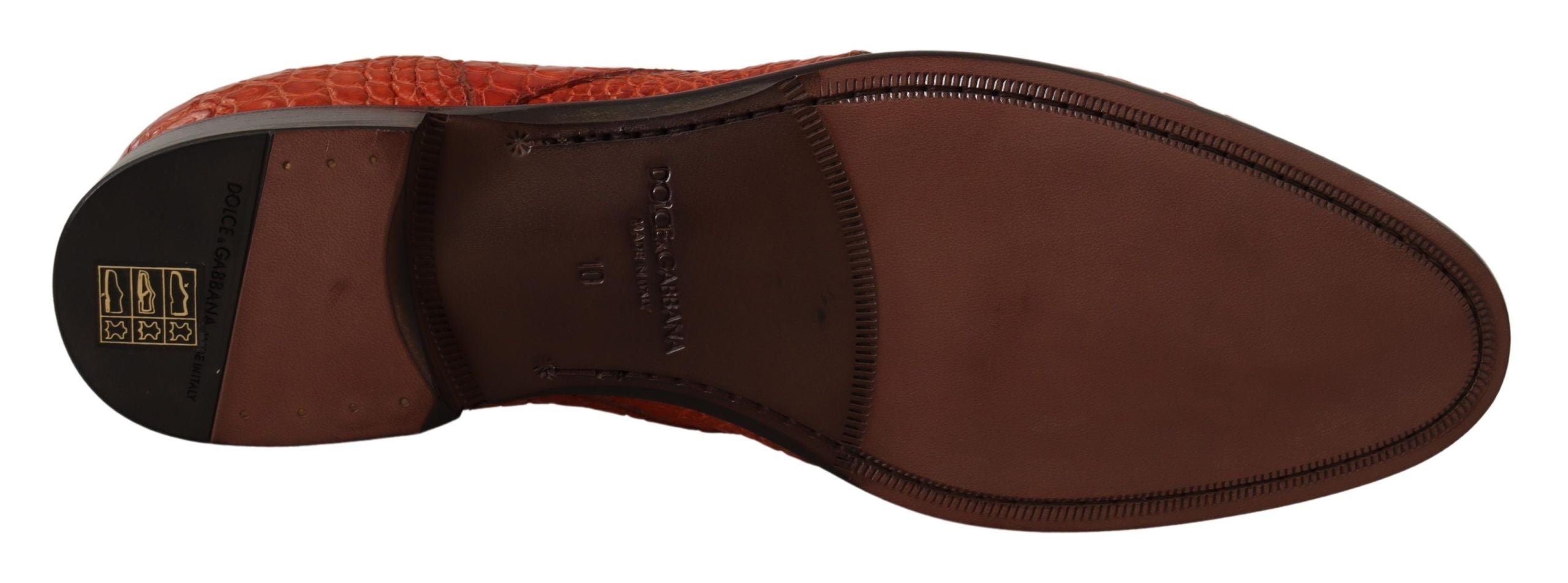 Dolce & Gabbana orange derby shoes in exotic leather-5