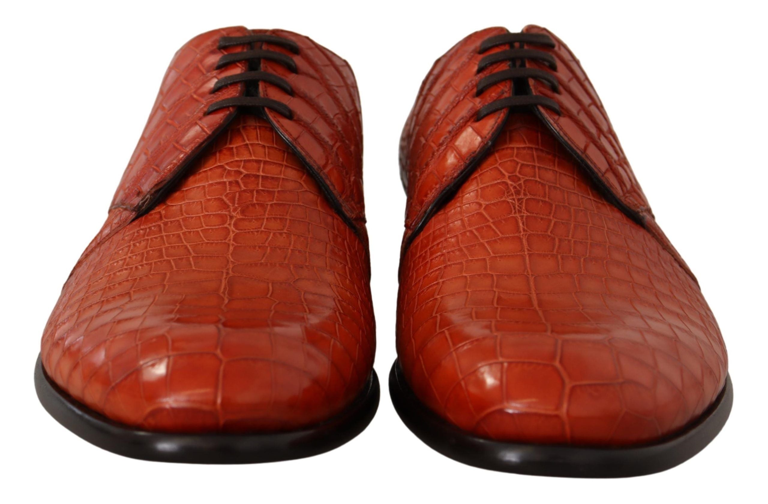Dolce & Gabbana orange derby shoes in exotic leather-6