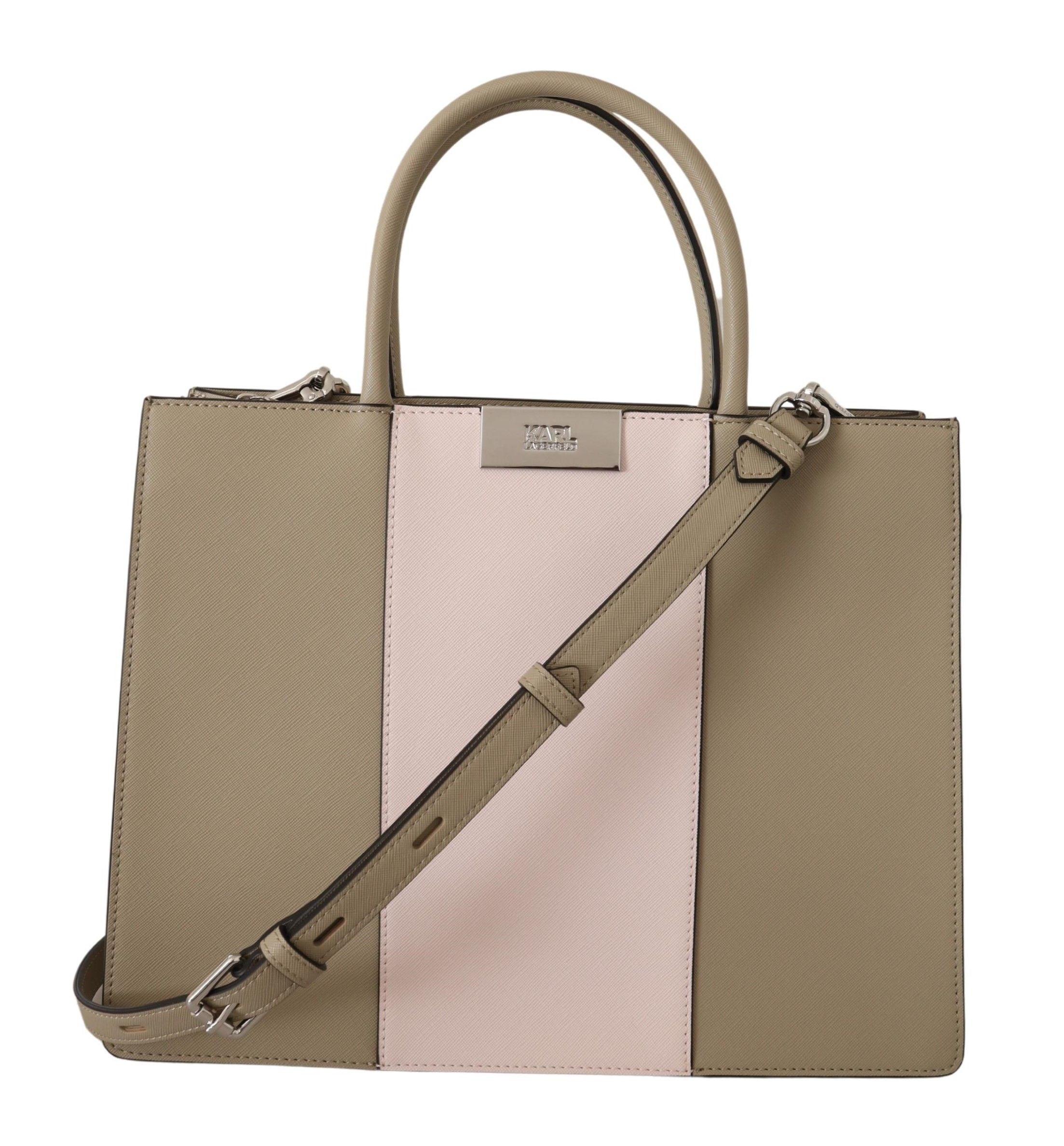 Karl Lagerfeld Elegant sage green tote shoulder bag-1