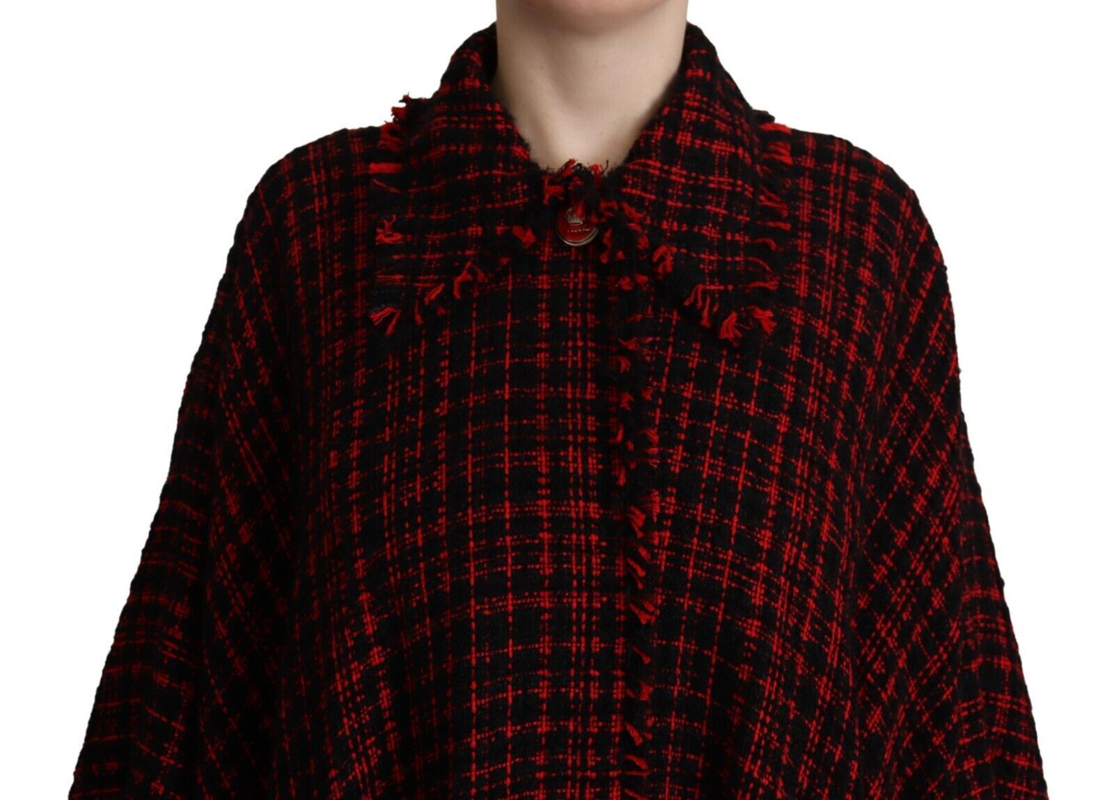 Chaqueta de algodón a cuadros negros y rojos de Dolce & Gabbana-4
