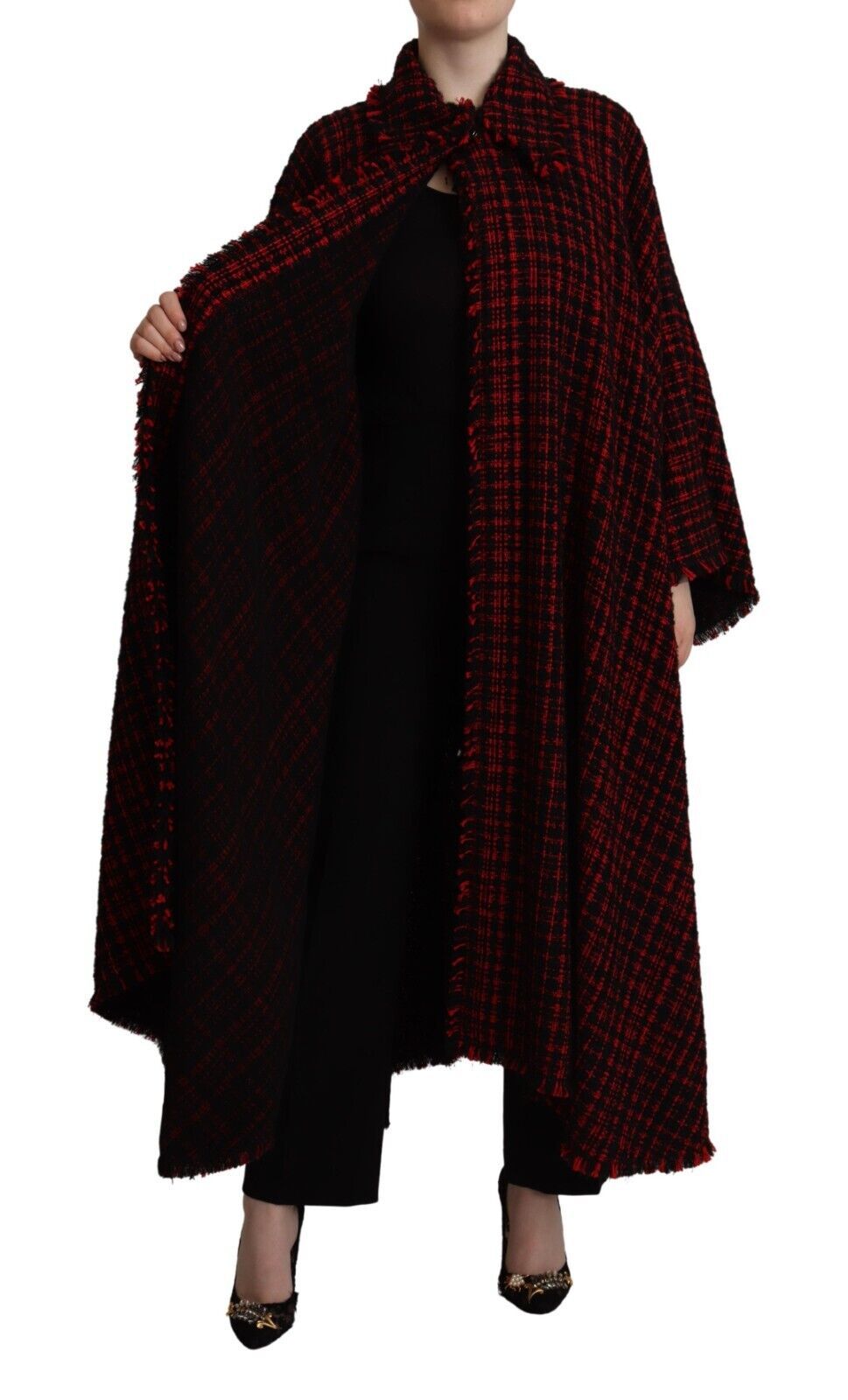 Chaqueta de algodón a cuadros negros y rojos de Dolce & Gabbana-5