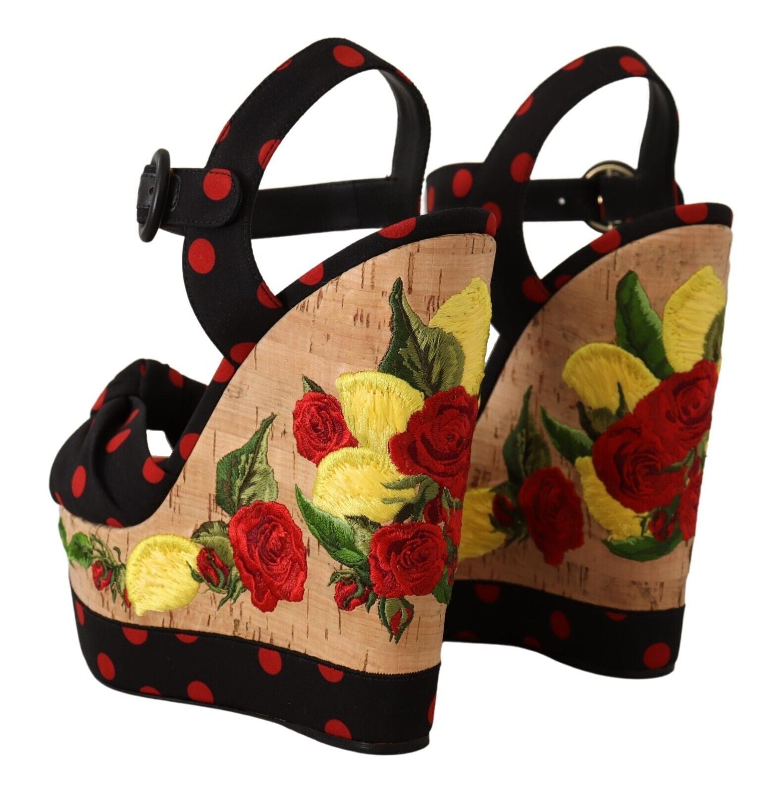 Dolce & Gabbana Multicolor Platform Wedges Sandals Charmeuse Shoes-4