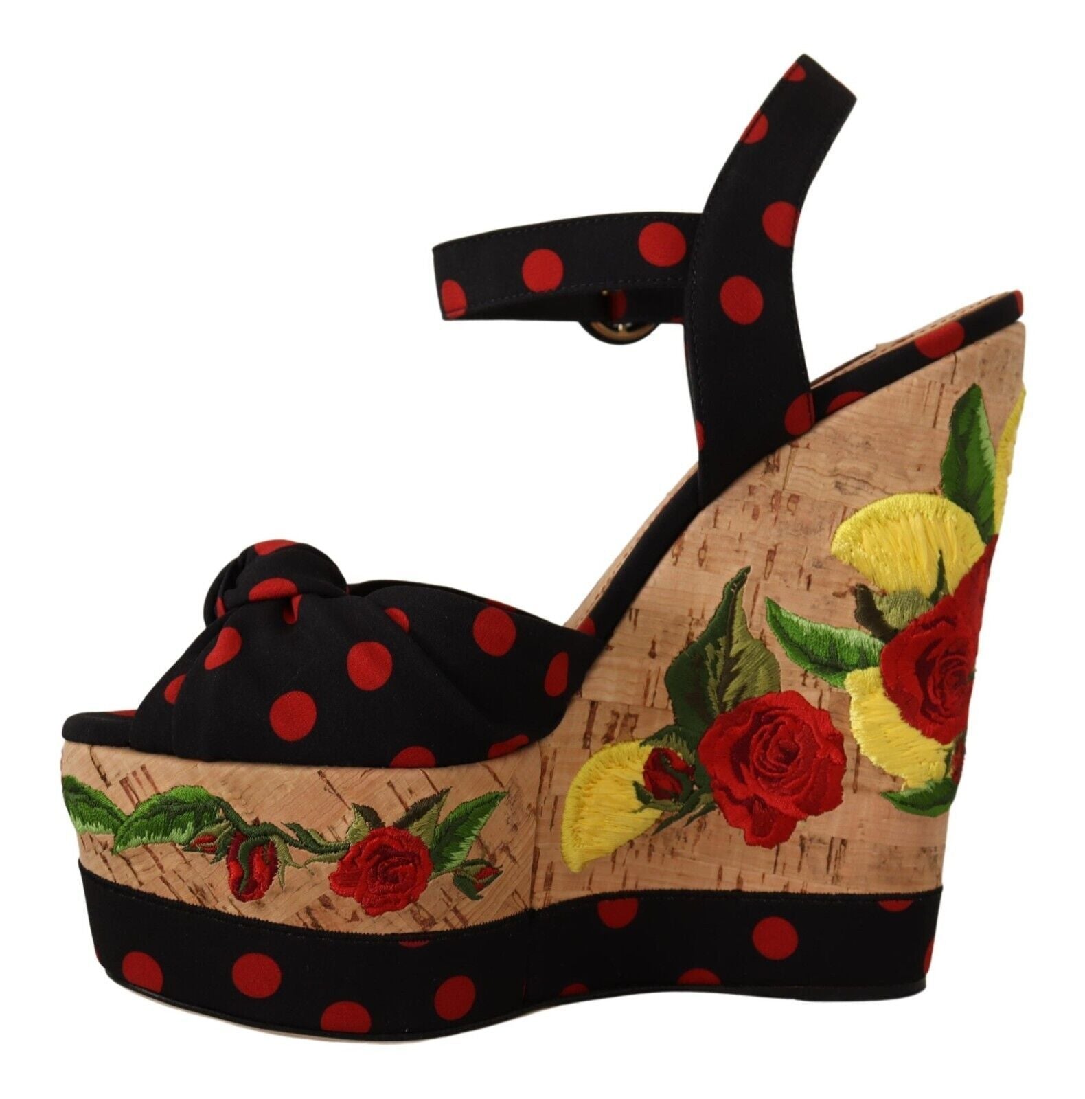 Dolce & Gabbana Multicolor Platform Wedges Sandals Charmeuse Shoes-5