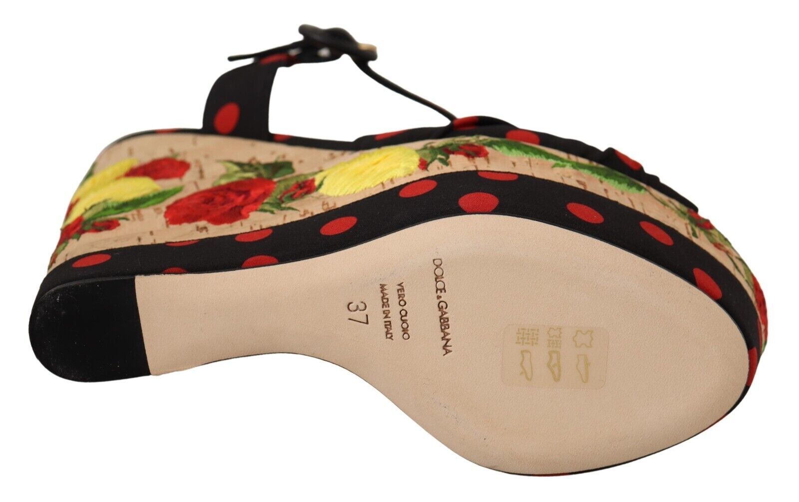 Dolce & Gabbana Multicolor Platform Wedges Sandals Charmeuse Shoes-6