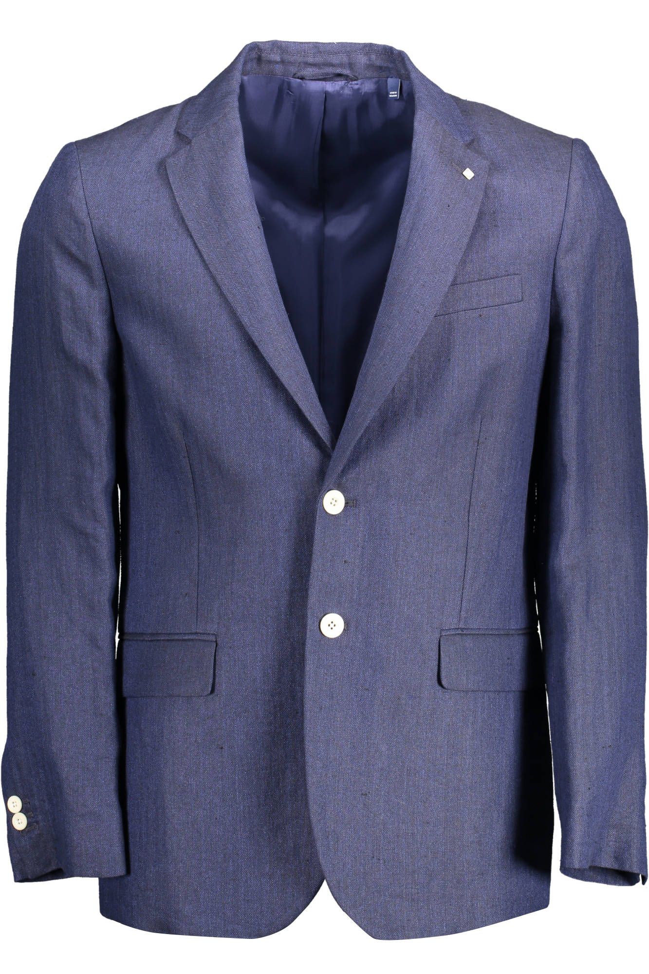 Chaqueta clásica de lino azul elegante de Gant-1