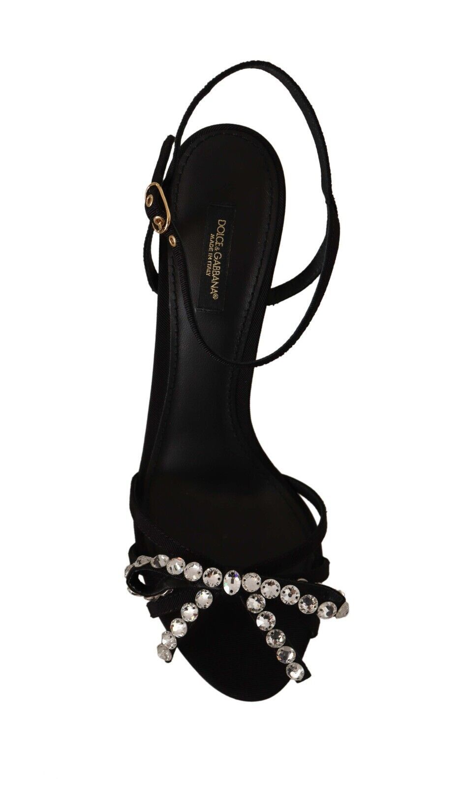 Dolce & Gabbana Schwarz Crystals Knöchelriemen Heels Sandalen Schuhe-7
