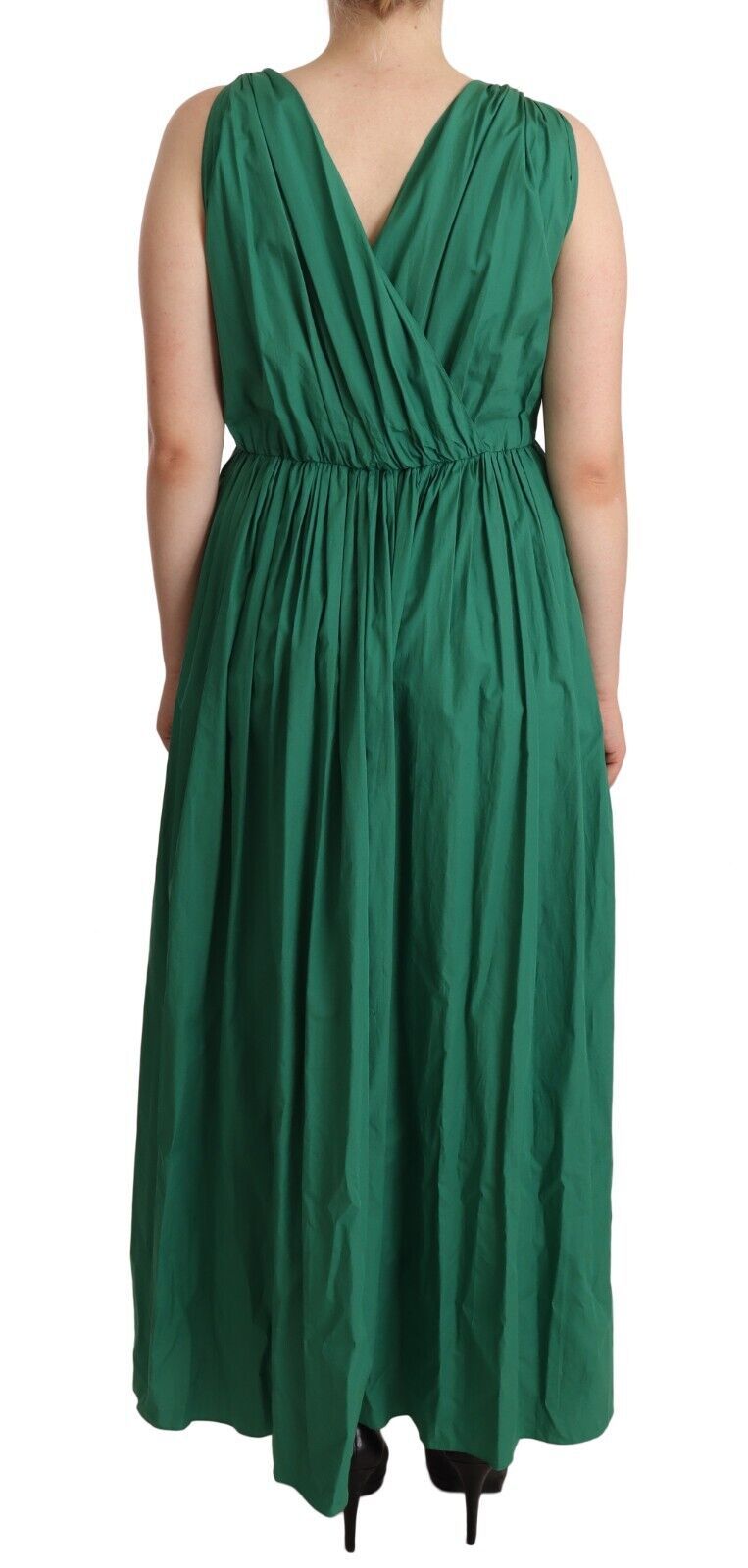 Dolce & Gabbana Green sleeveless V-neck dress in cotton-5
