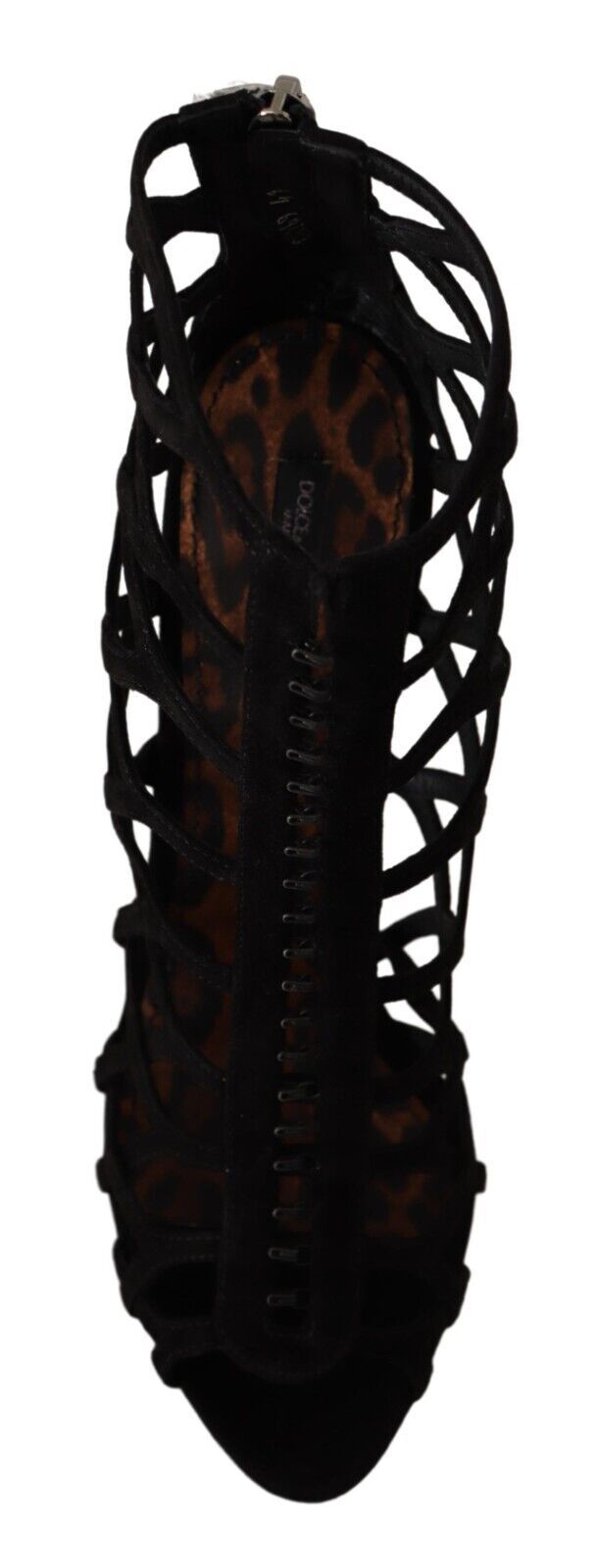 Dolce & Gabbana Black Suede Stiletto Heels Bette Sandals Shoes-6