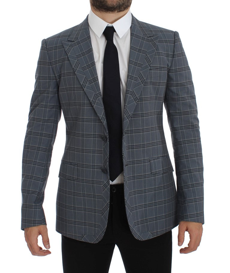 Dolce & Gabbana Blue Check Slim Fit Blazer Jacket-5