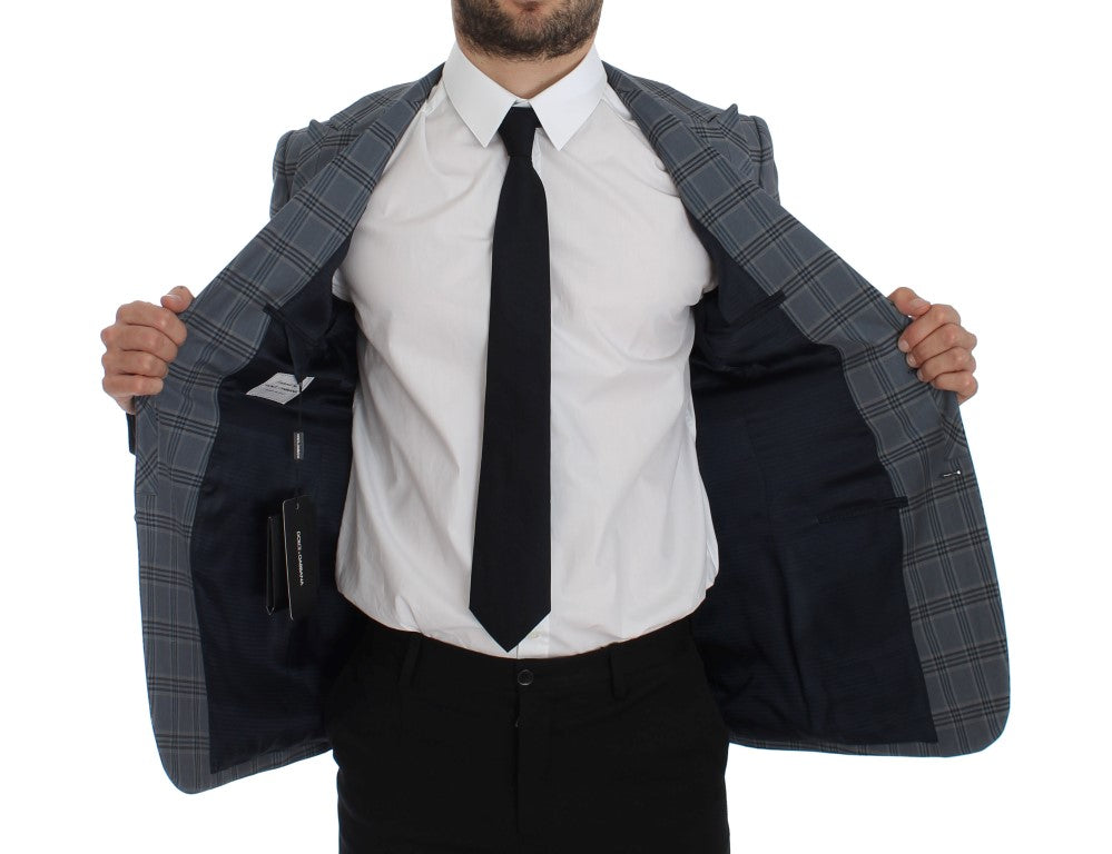 Dolce & Gabbana Blue Check Slim Fit Blazer Jacket-6