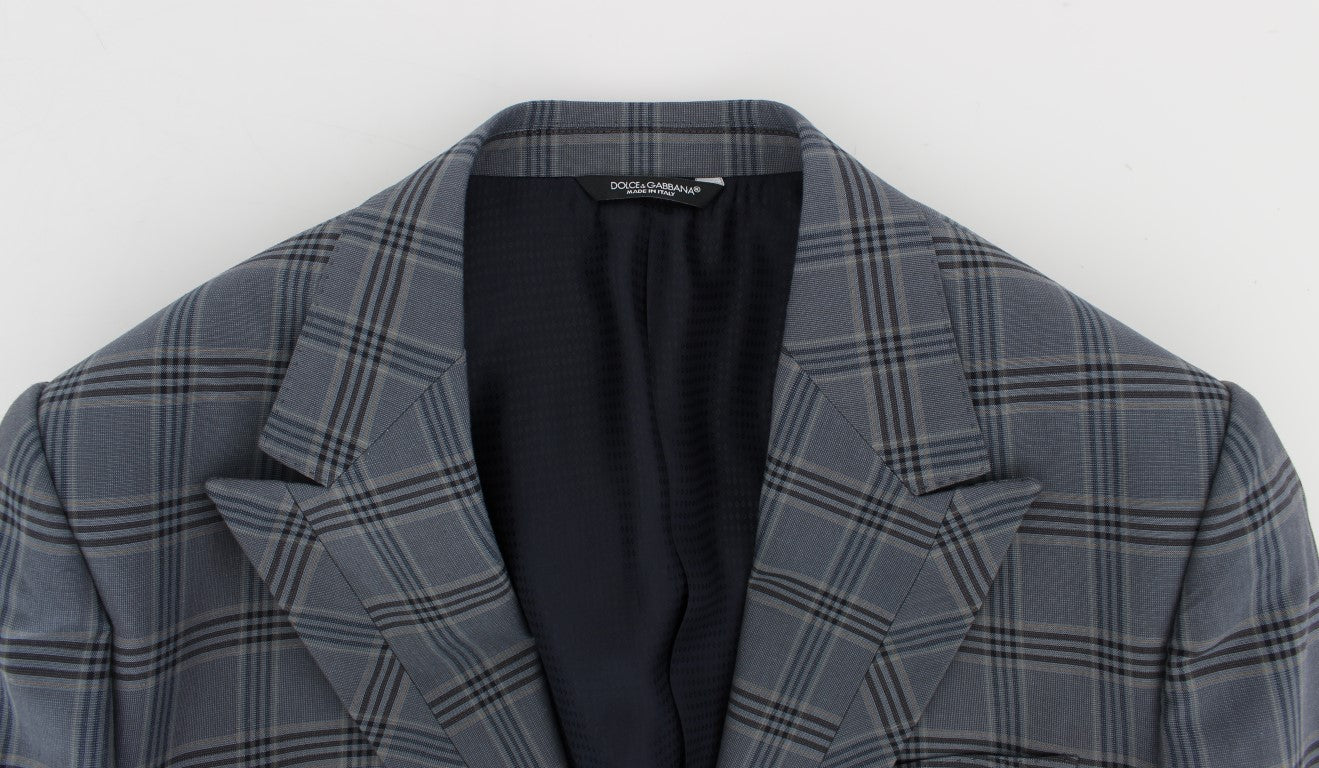 Dolce & Gabbana Blue Check Slim Fit Blazer Jacket-7