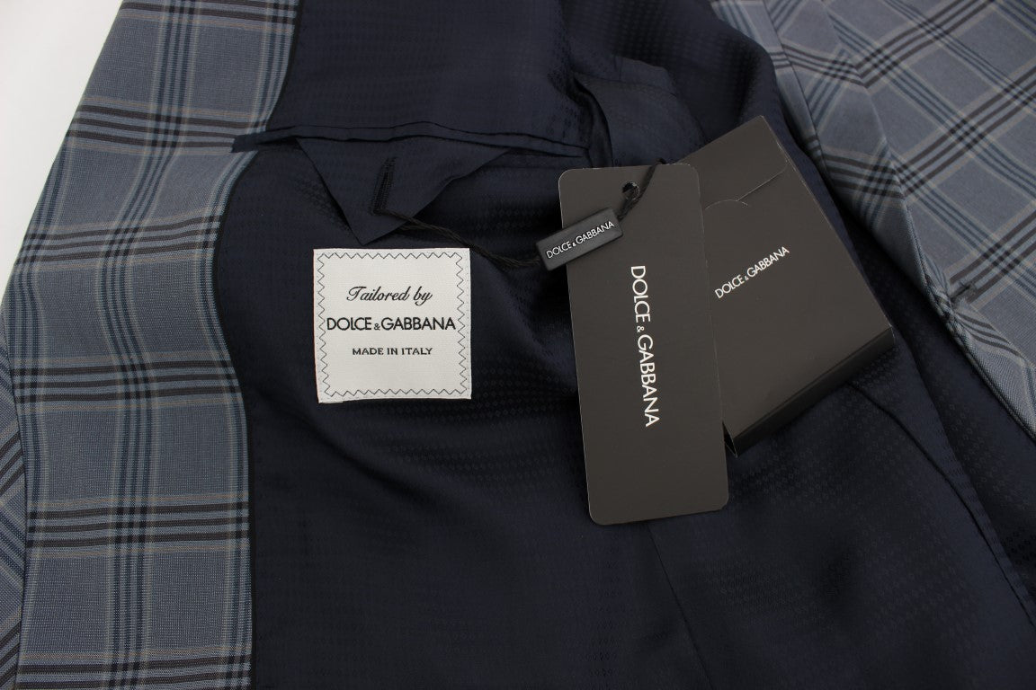 Dolce & Gabbana Blue Check Slim Fit Blazer Jacket-8