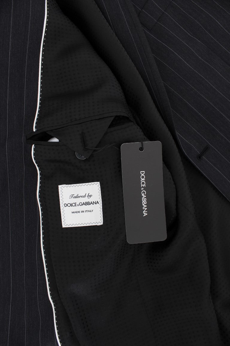 Dolce & Gabbana Grey Striped Slim Fit Wool Blazer-8