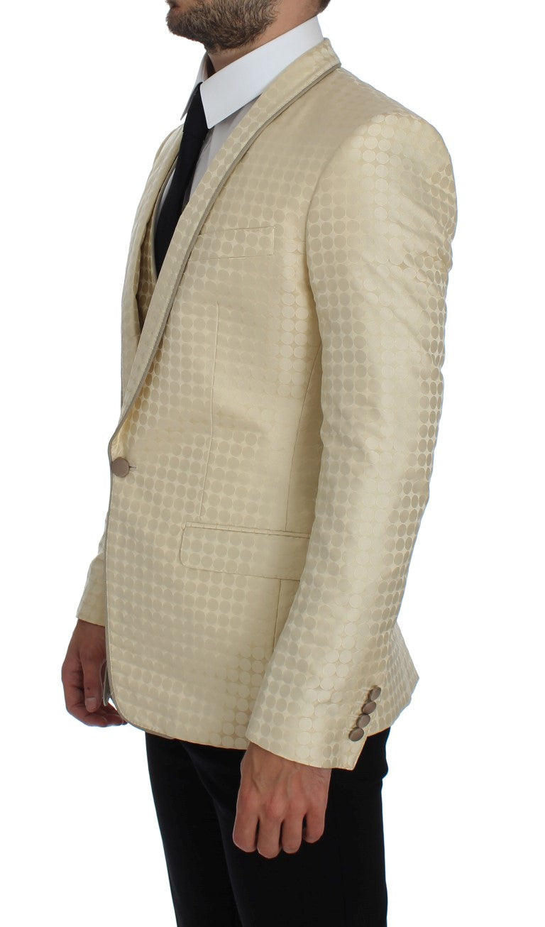 Dolce & Gabbana Beige Polka Dot Silk Blazers (2 pieces)-2