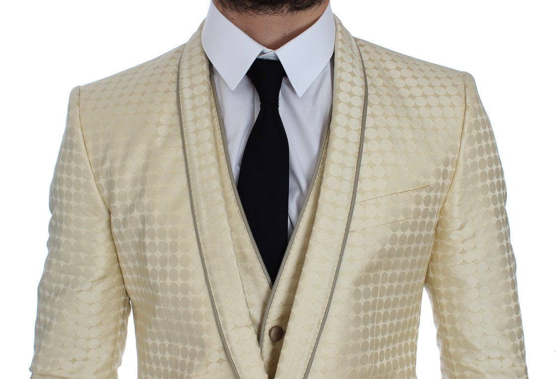 Dolce & Gabbana Beige Polka Dot Silk Blazers (2 pieces)-4