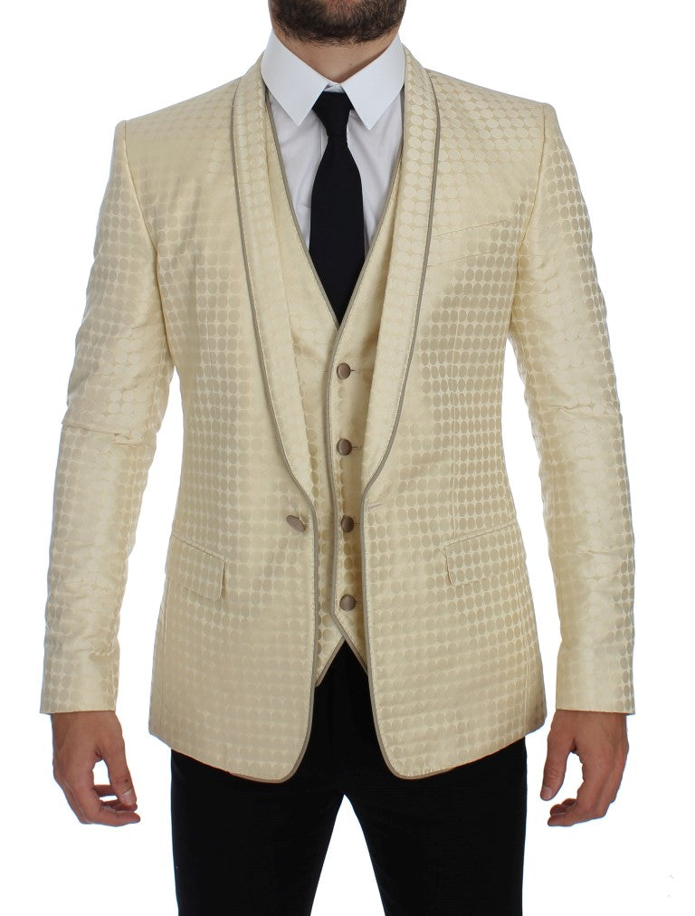 Dolce & Gabbana Beige Polka Dot Silk Blazers (2 pieces)-5