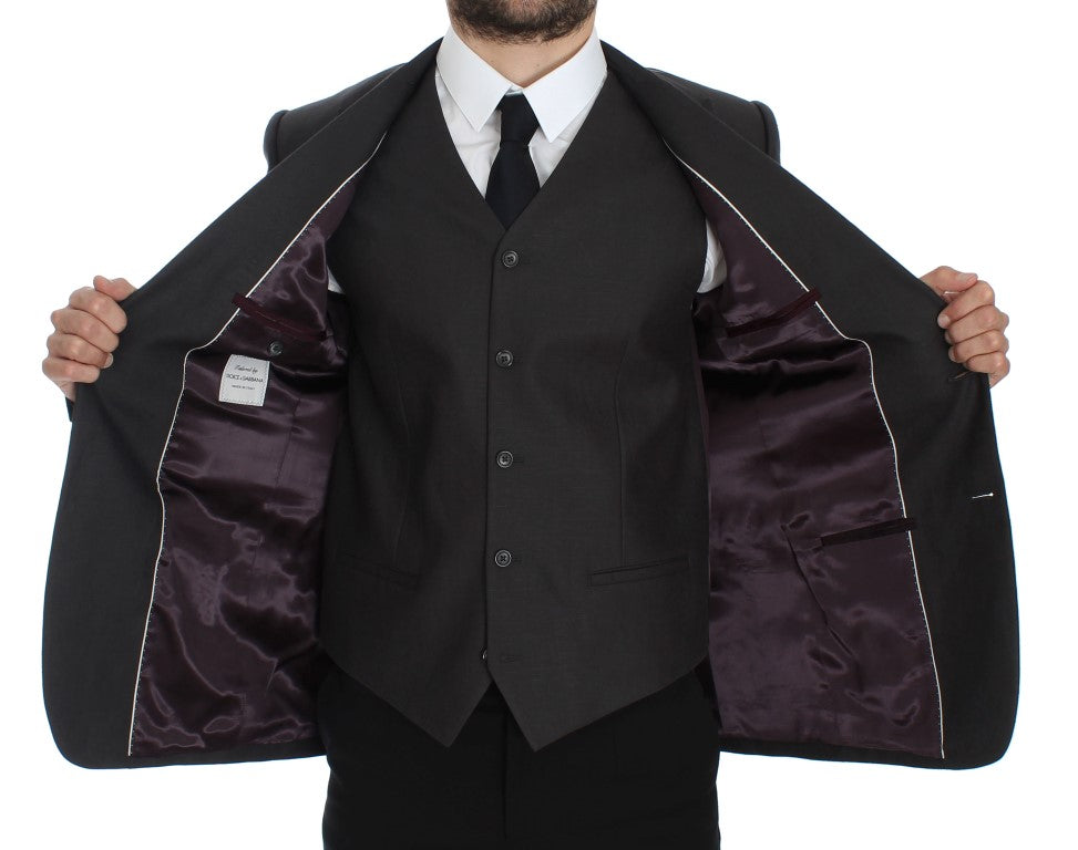 Dolce & Gabbana Grey Slim Fit Linen Blazer-6
